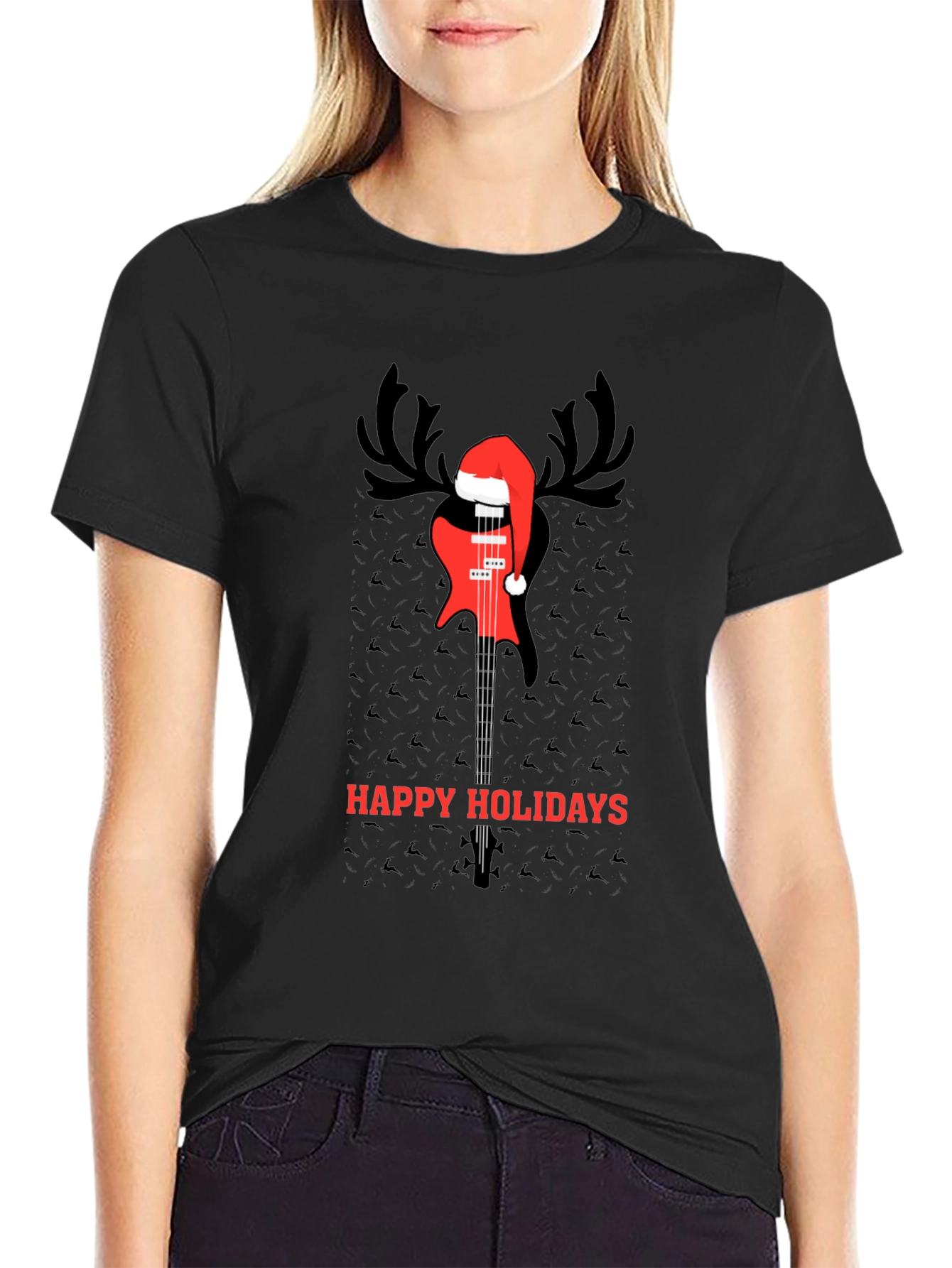 Festive Guitar Holiday T-Shirt