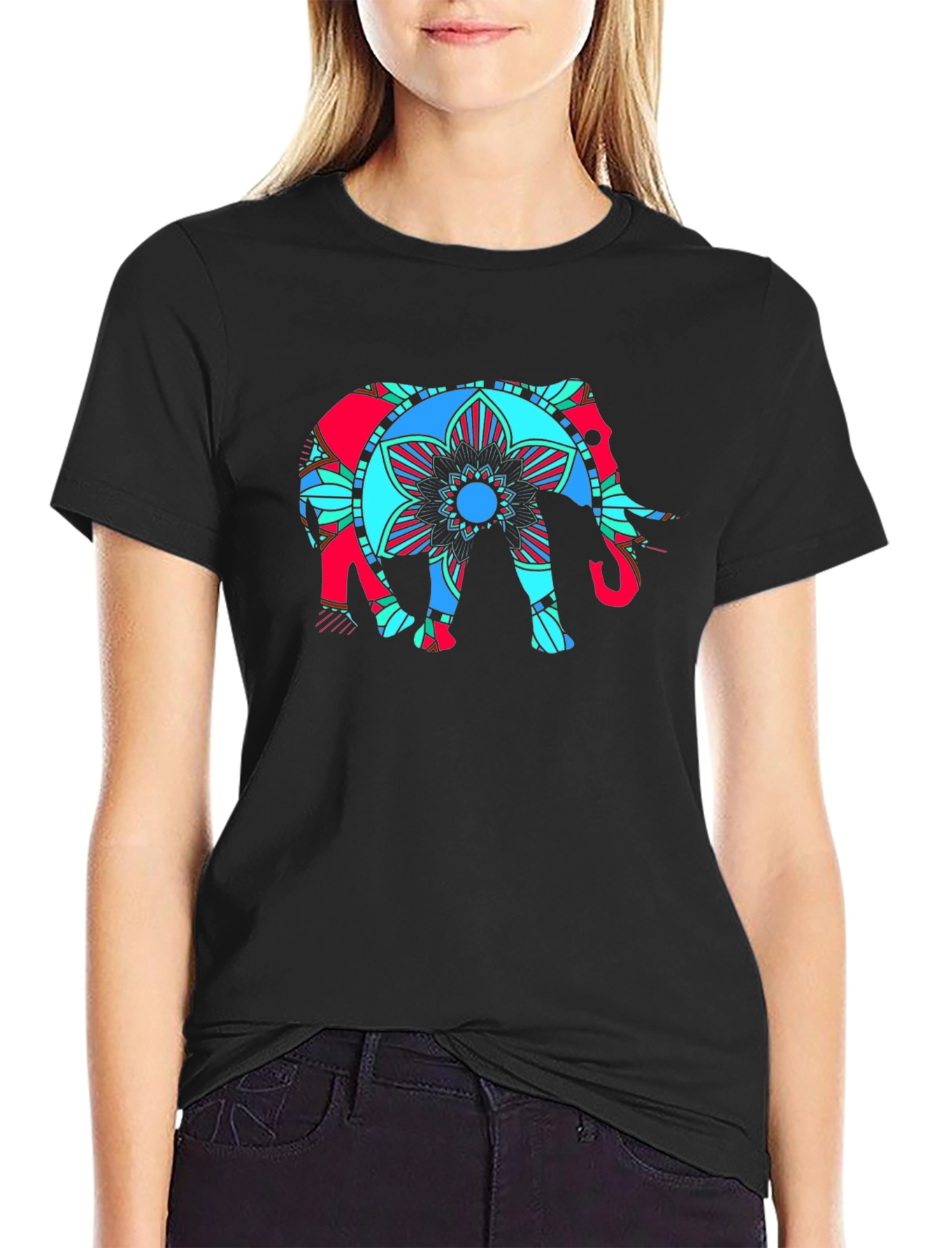 Elephant Mandala Graphic T-Shirt