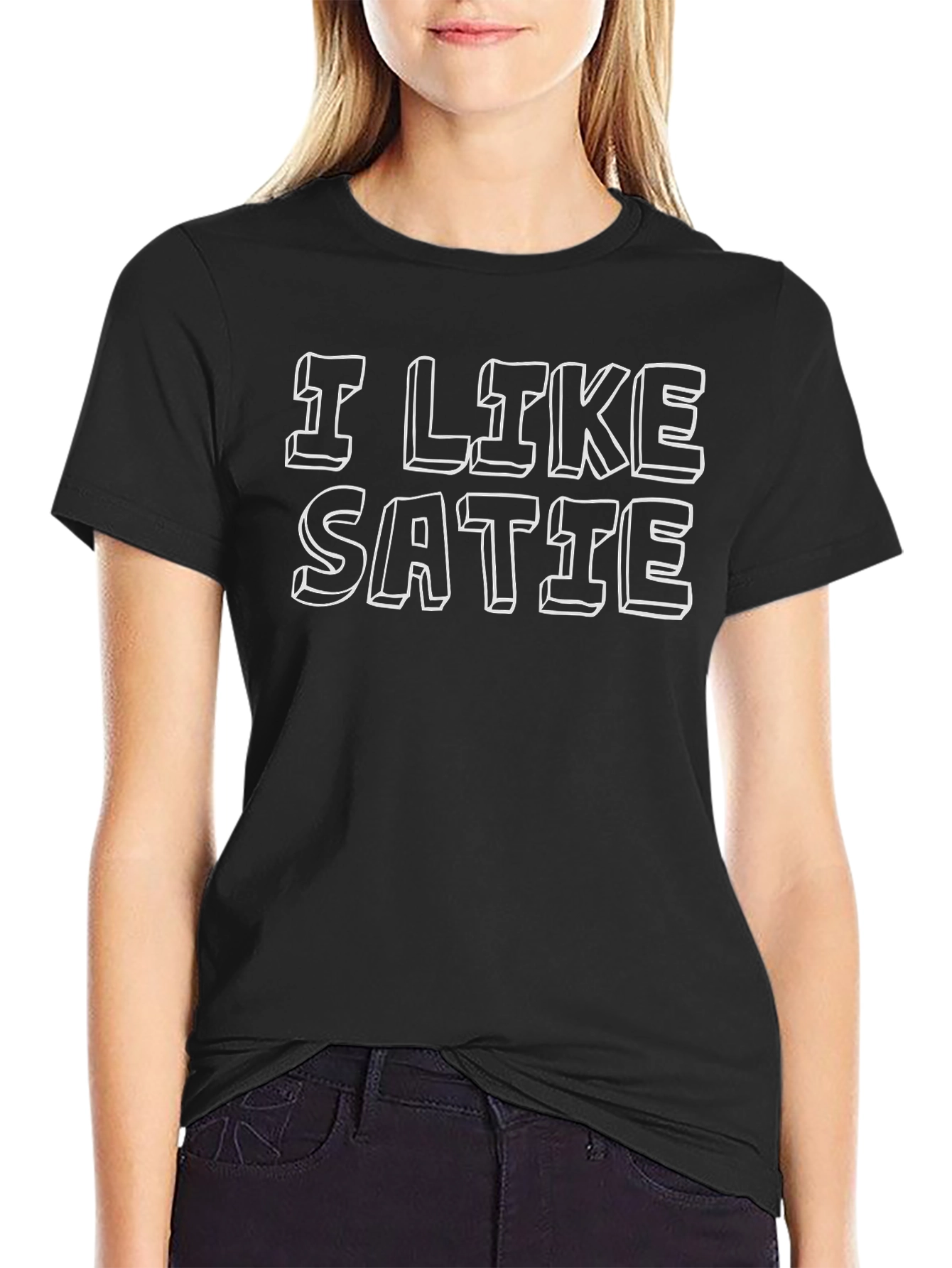 I Like Satie Black T-Shirt - Music Lover Tee