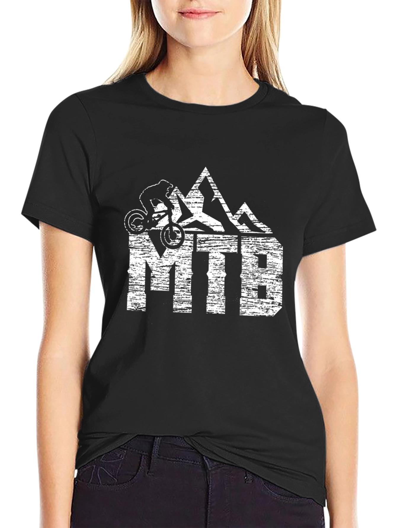 MTB Mountain Biking Black Graphic Tee