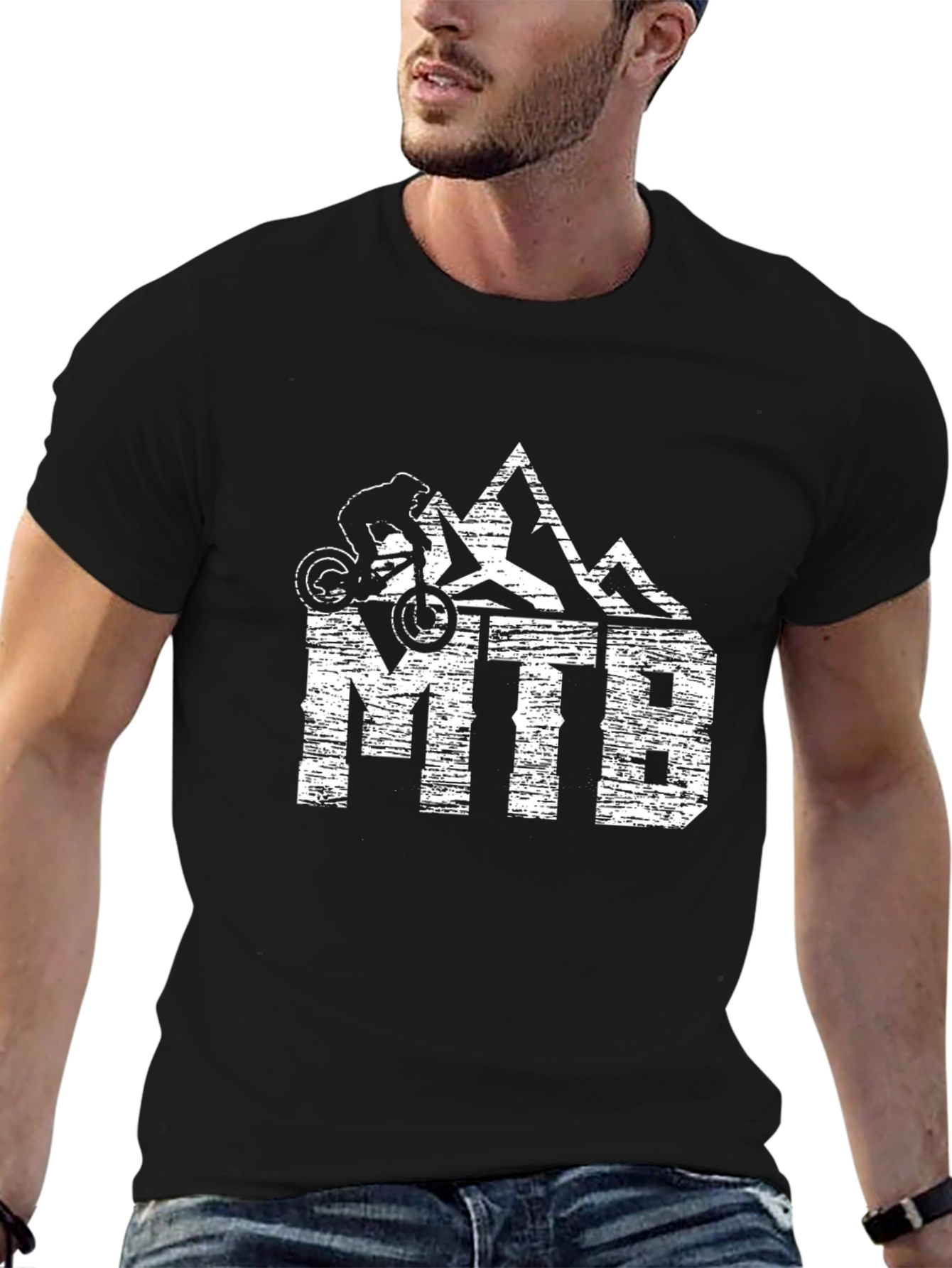 MTB Mountain Biking Black Graphic Tee