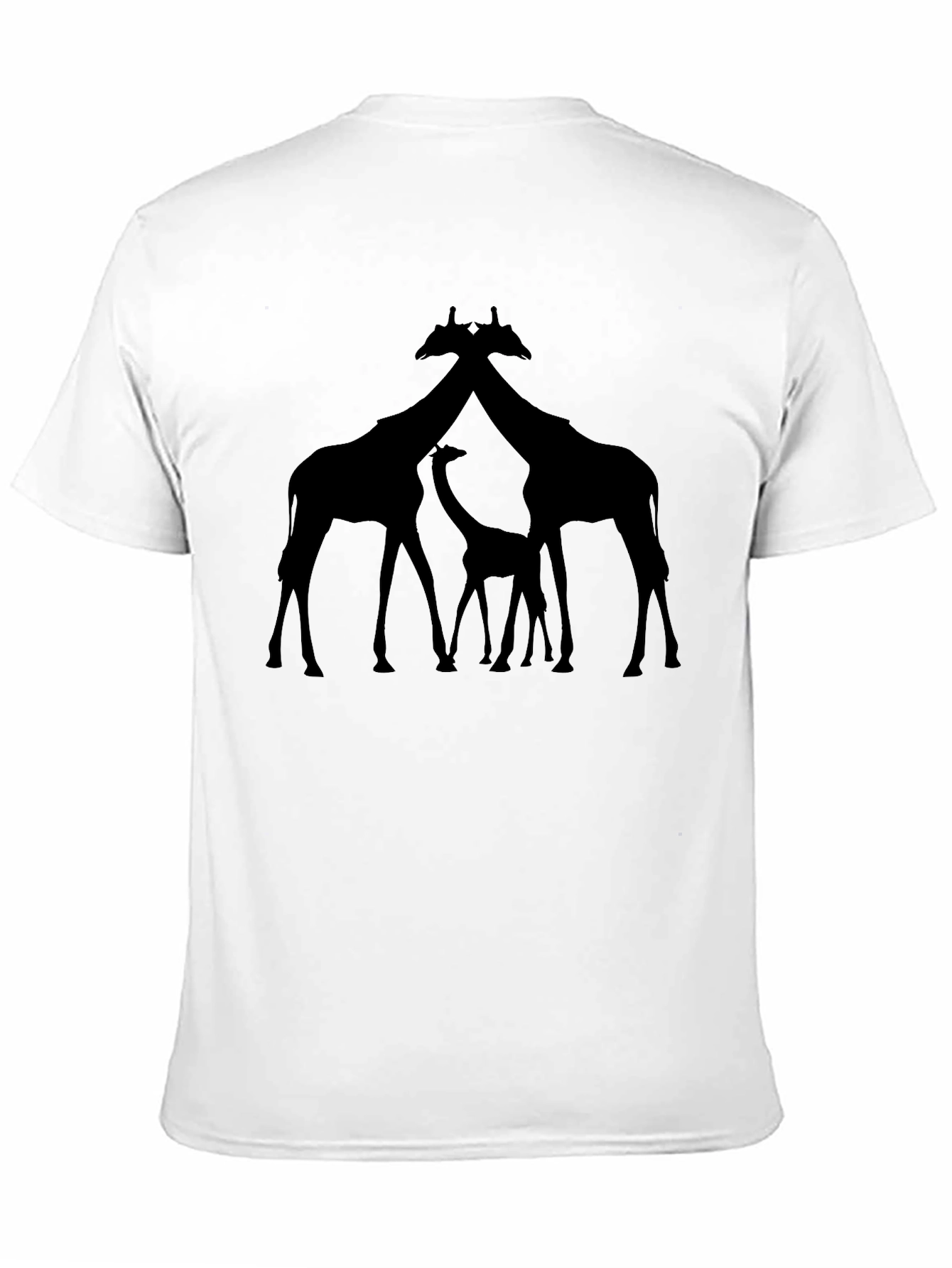 Giraffe Family Silhouette Tee - Black Graphic T-Shirt