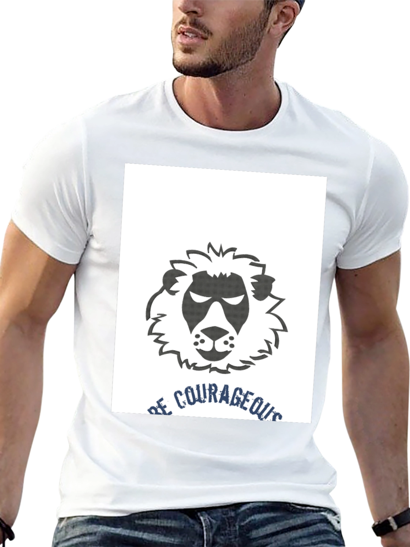 Be Courageous Lion Graphic Tee - Black T-Shirt