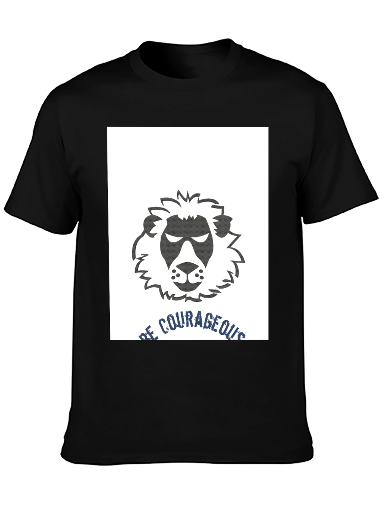 Be Courageous Lion Graphic Tee - Black T-Shirt