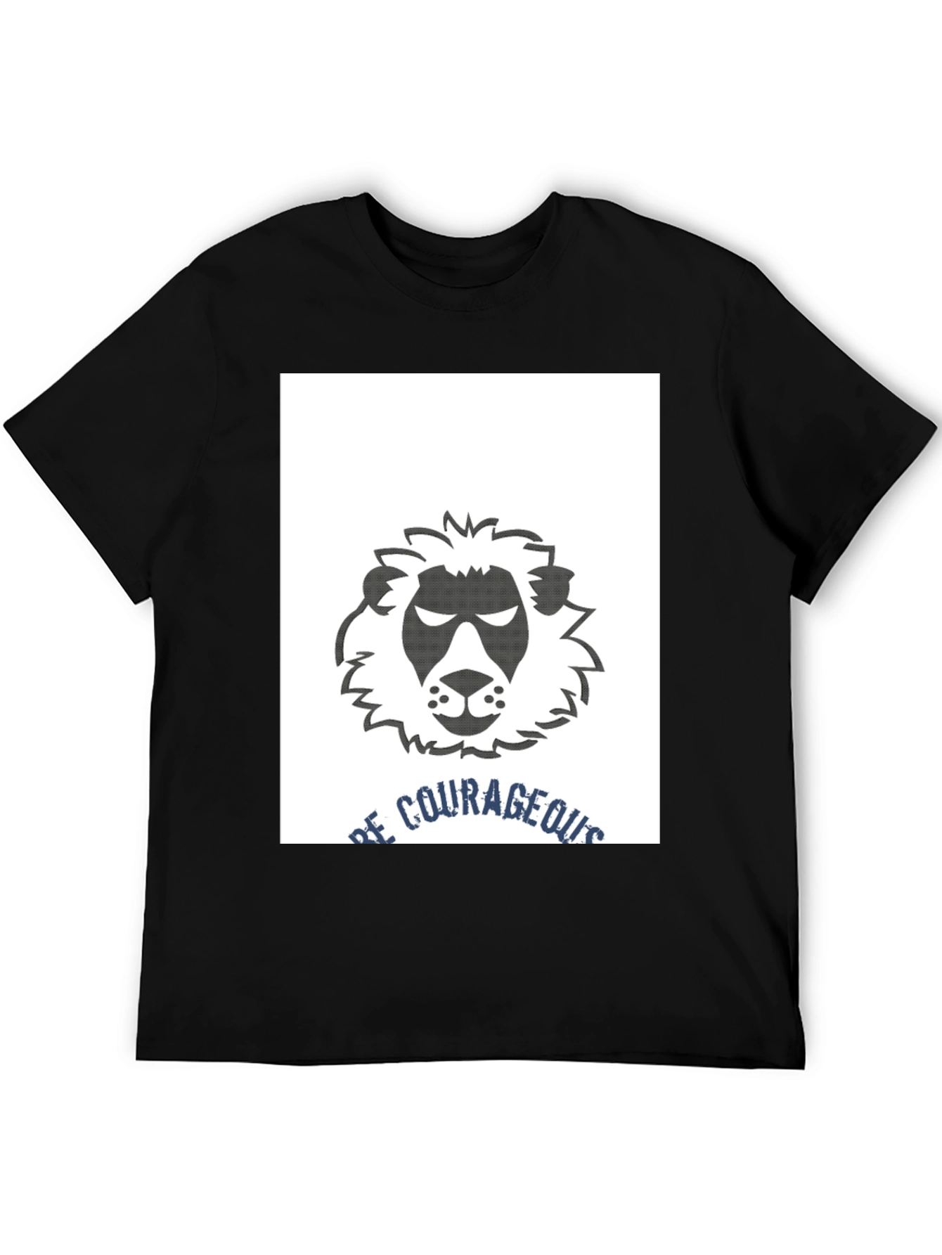 Be Courageous Lion Graphic Tee - Black T-Shirt
