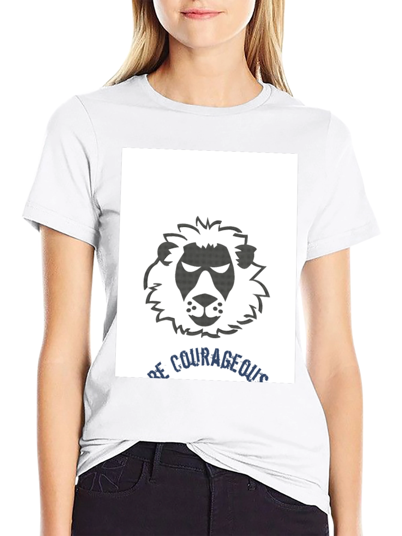 Be Courageous Lion Graphic Tee - Black T-Shirt