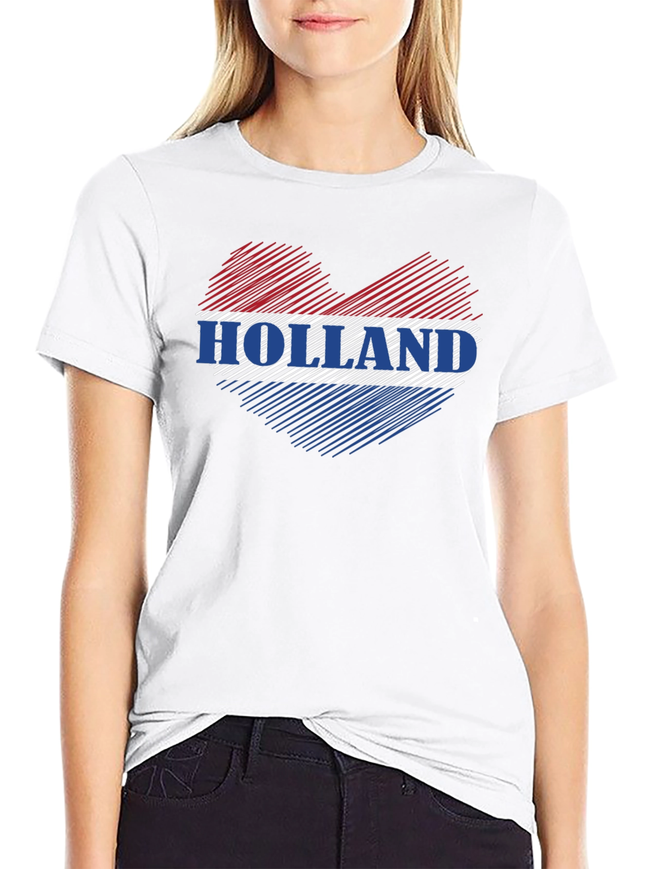 Holland Love Heart Flag Graphic T-Shirt