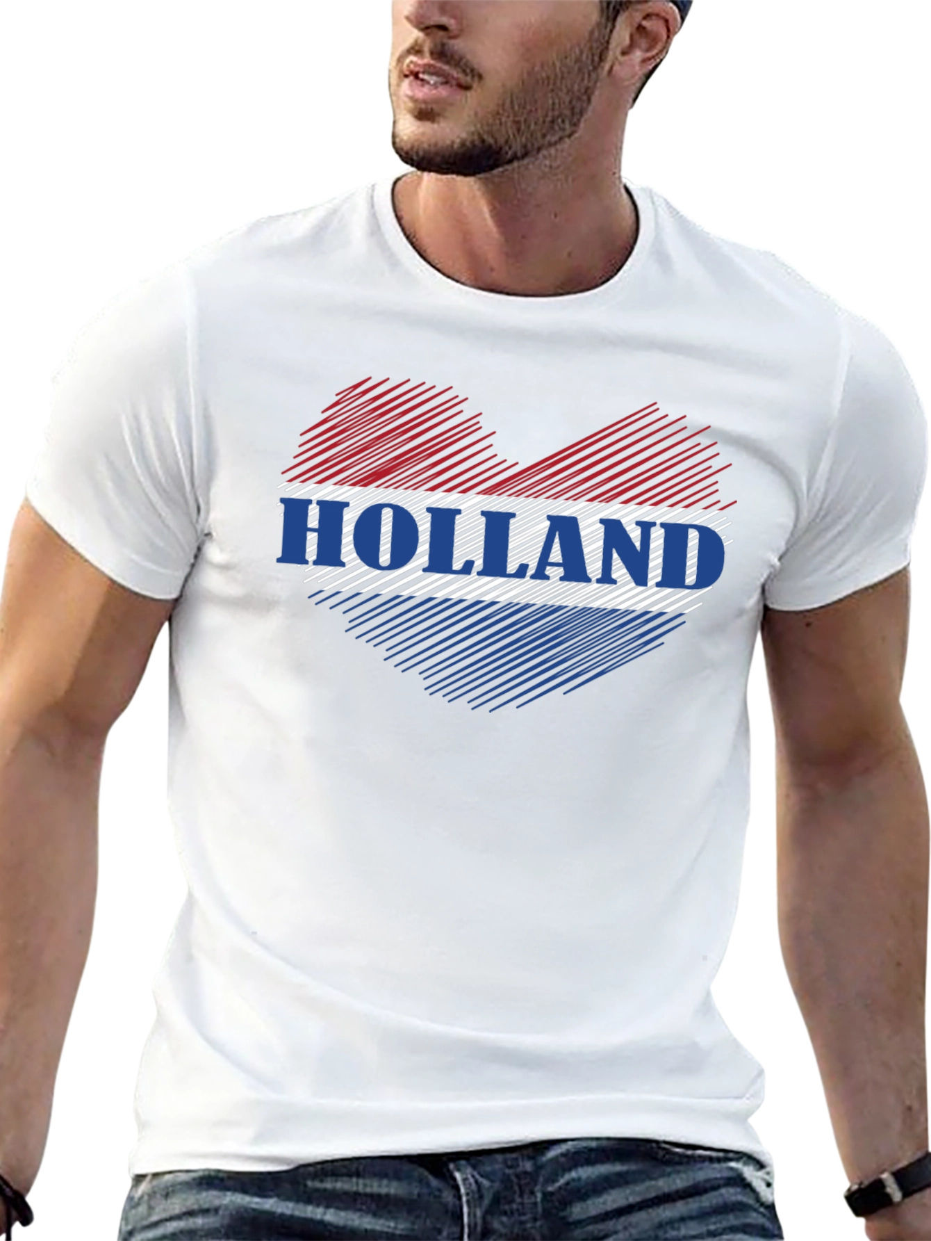 Holland Love Heart Flag Graphic T-Shirt