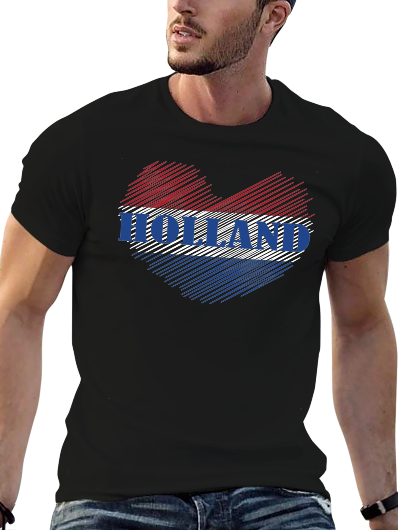 Holland Love Heart Flag Graphic T-Shirt