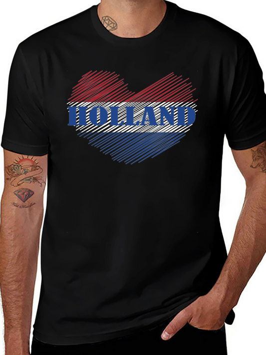Holland Love Heart Flag Graphic T-Shirt