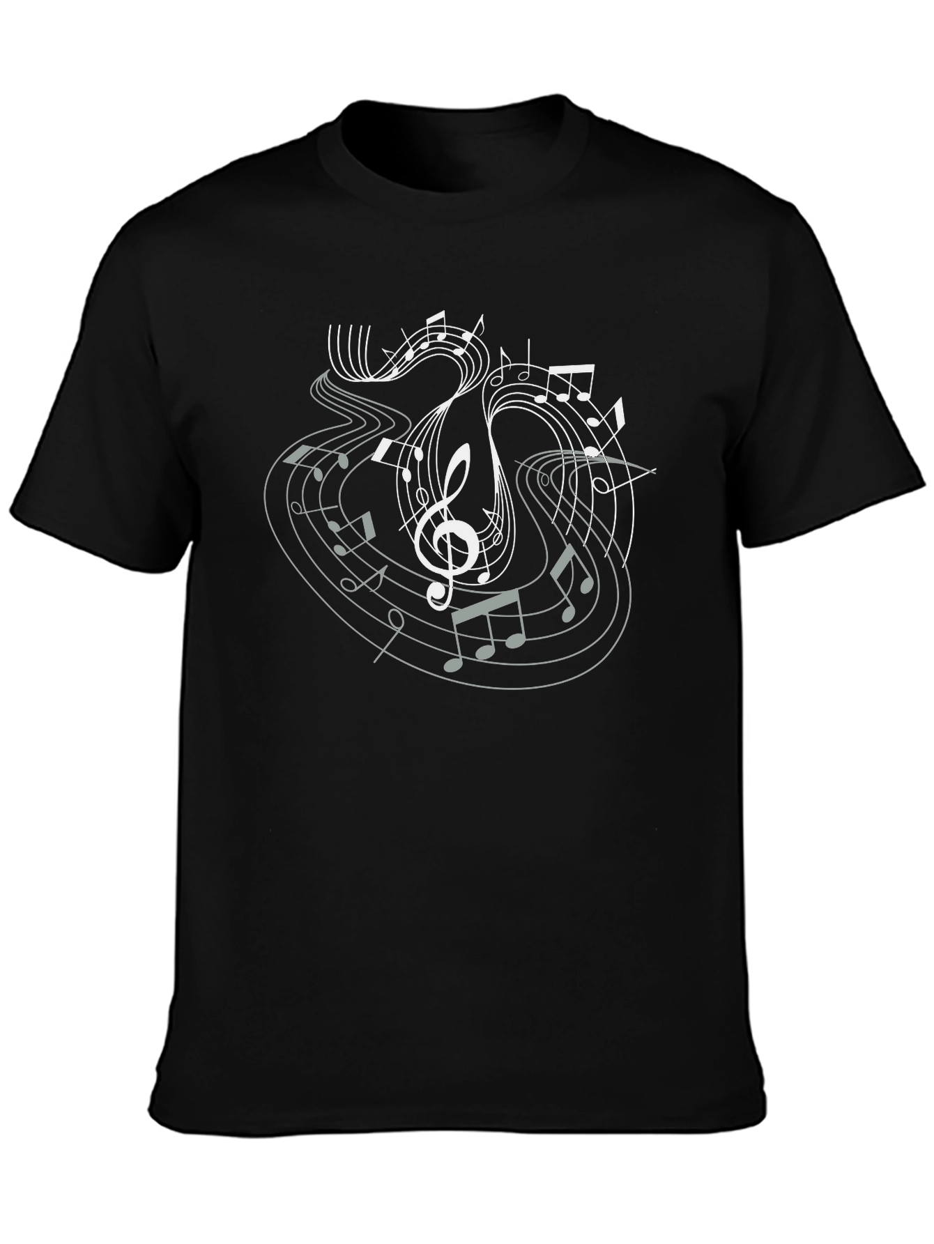 Musical Note Graphic Tee - Black Cotton T-Shirt