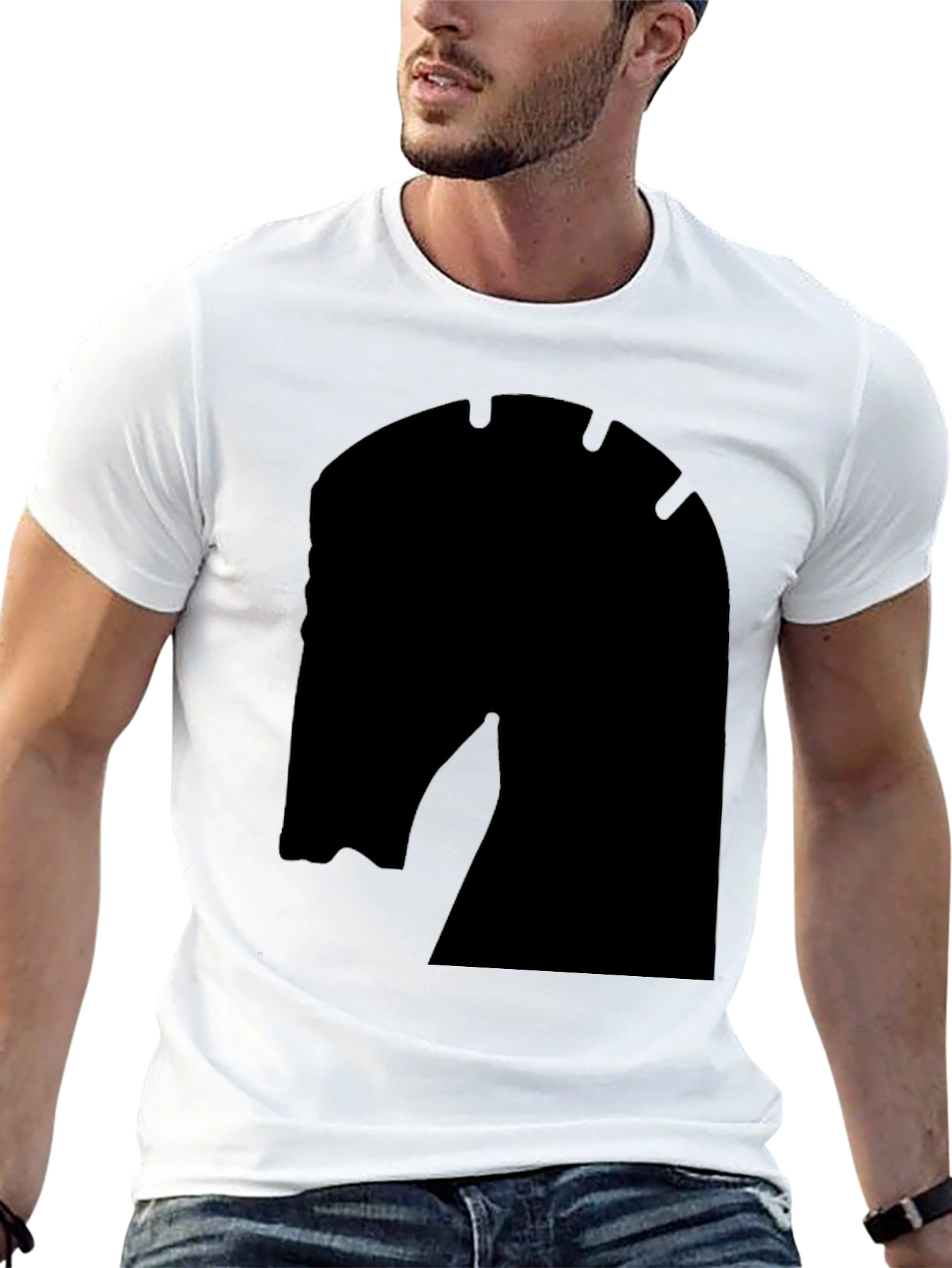 Chess Knight Graphic Tee - Modern Fit Solid Black