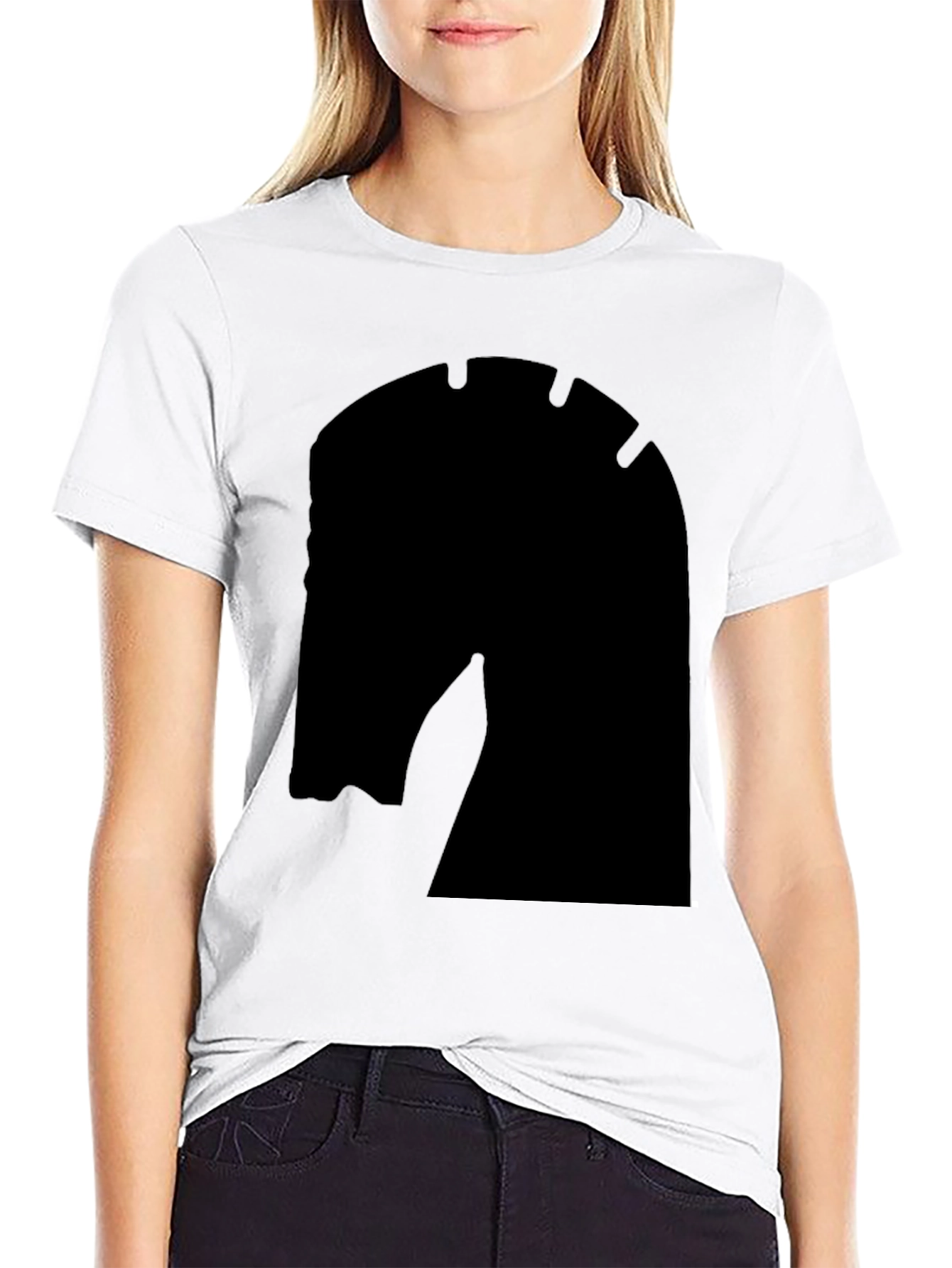 Chess Knight Graphic Tee - Modern Fit Solid Black