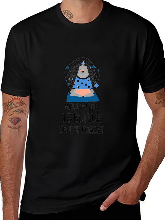 Meditation Bear Graphic T-Shirt