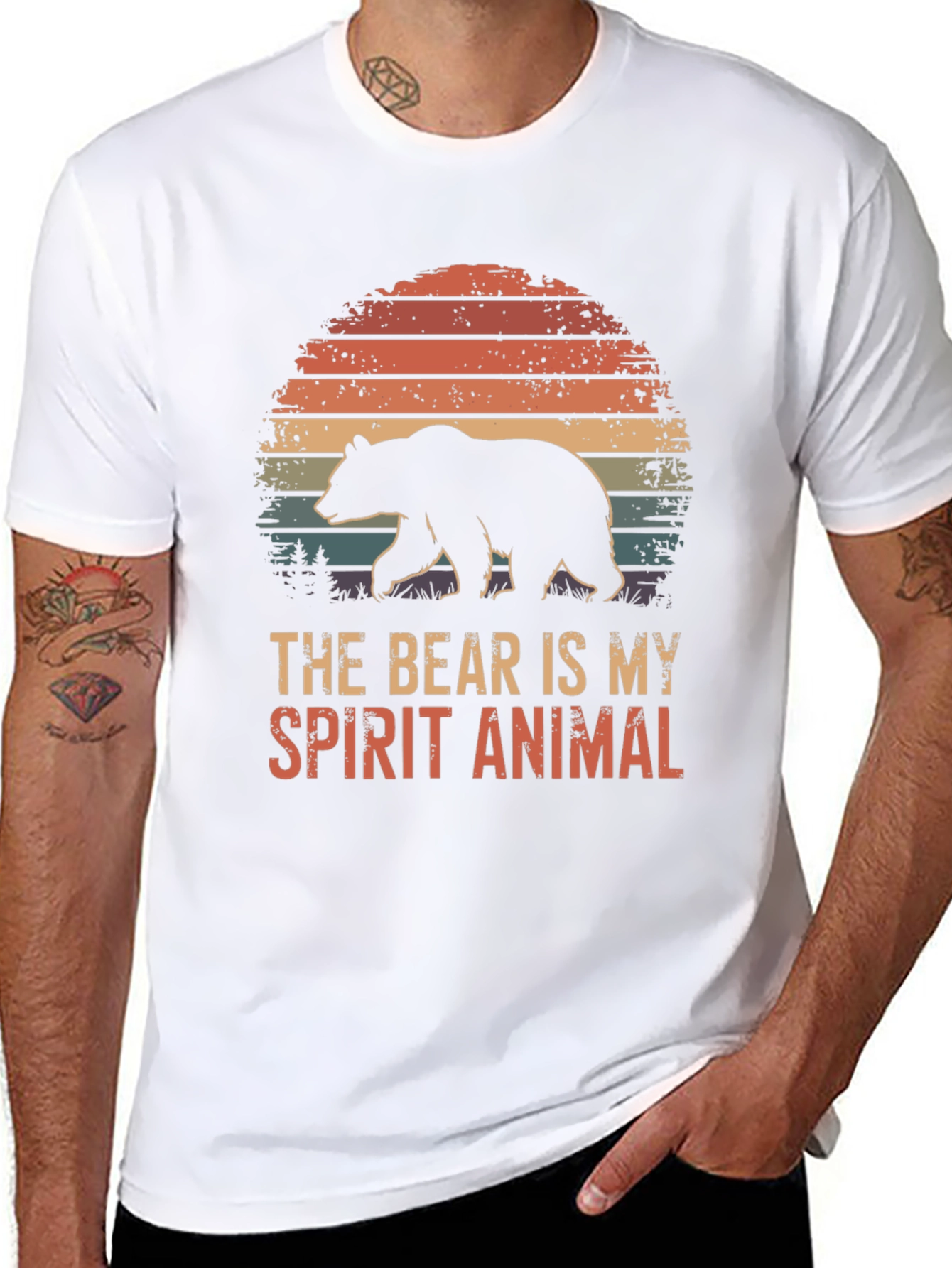 Bear Spirit Animal T-Shirt - Nature Inspired Graphic Tee