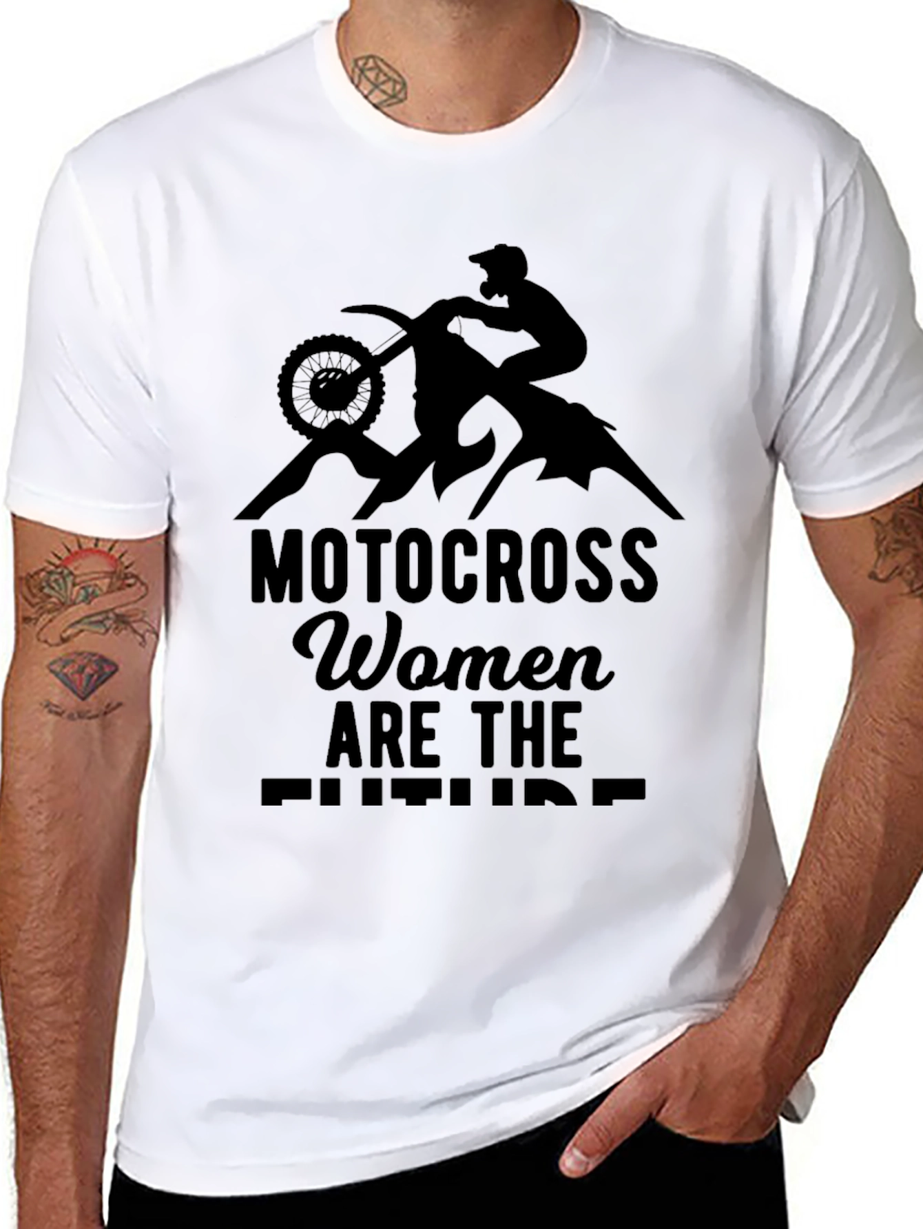 Motocross Women Graphic Tee - Black