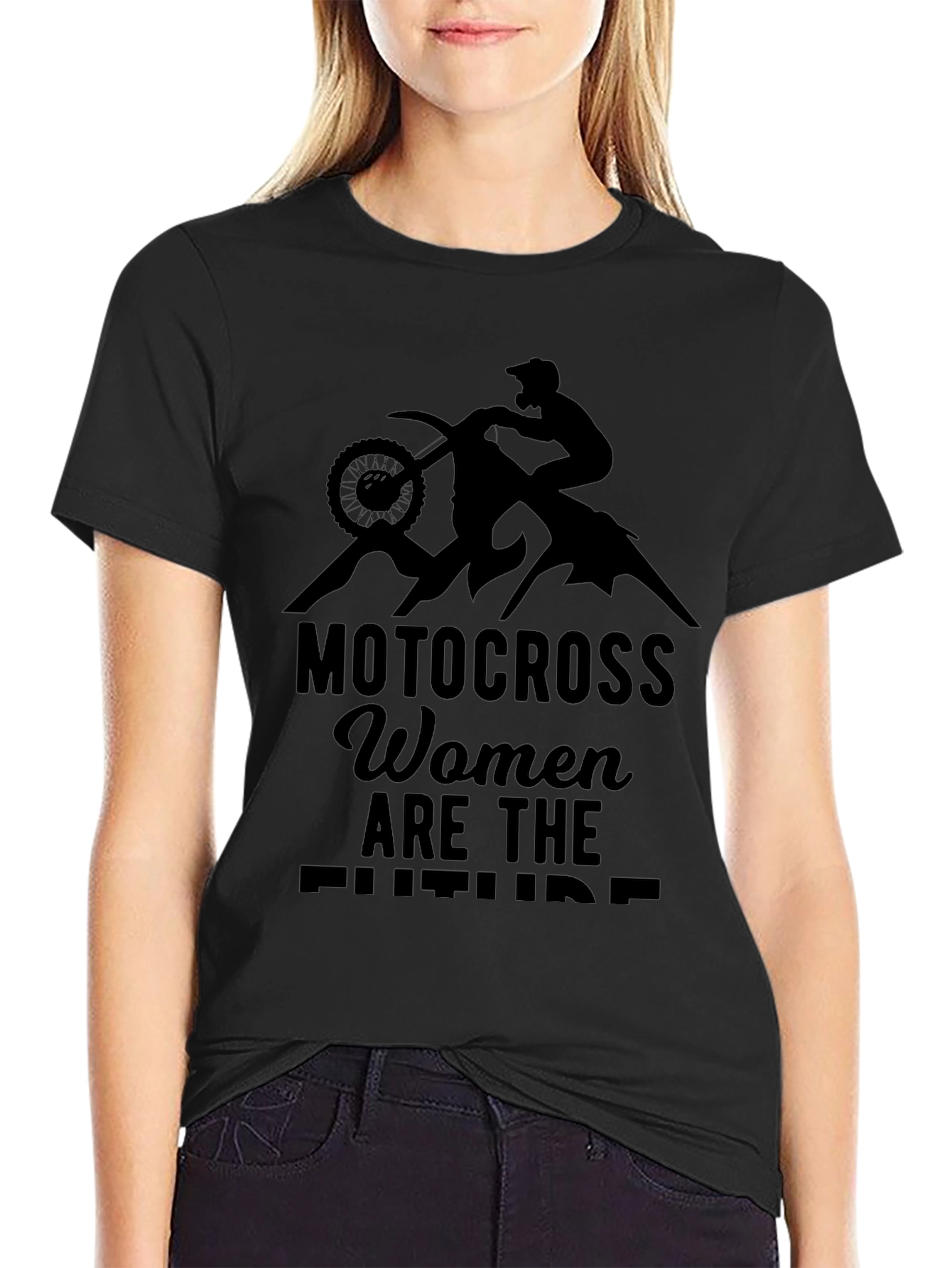 Motocross Women Graphic Tee - Black