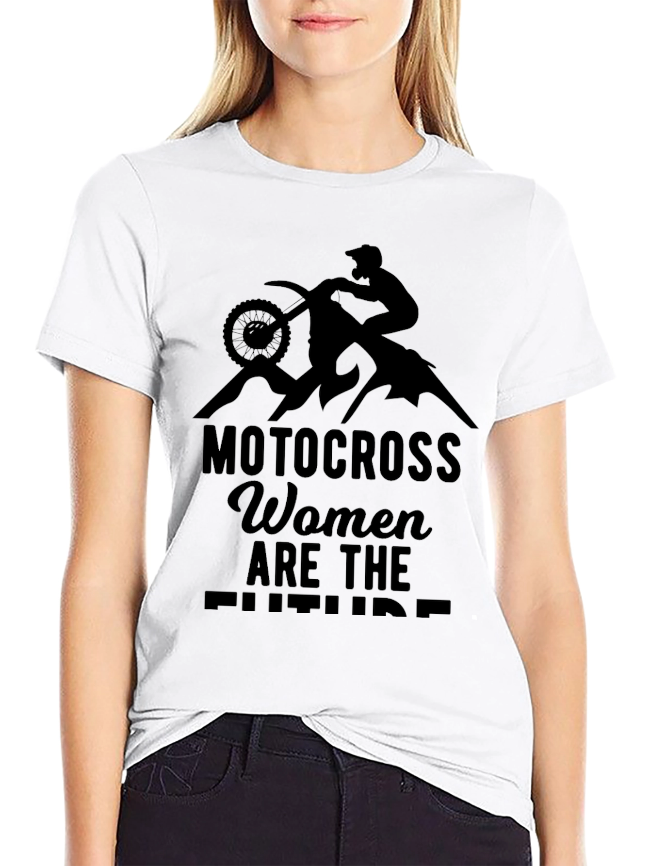Motocross Women Graphic Tee - Black