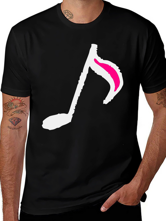 Music Note Graphic Tee - Trendy Black T-Shirt
