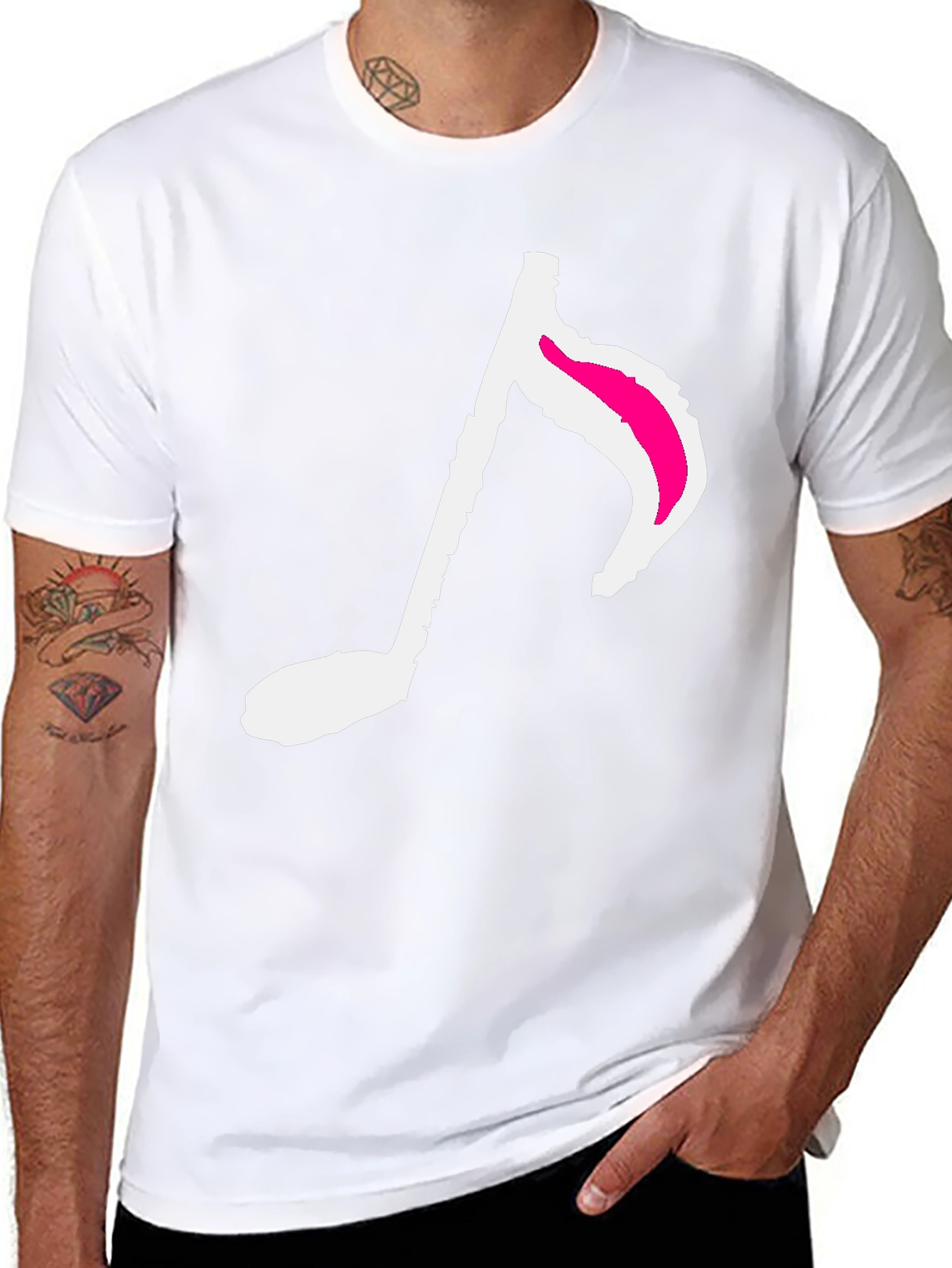 Music Note Graphic Tee - Trendy Black T-Shirt