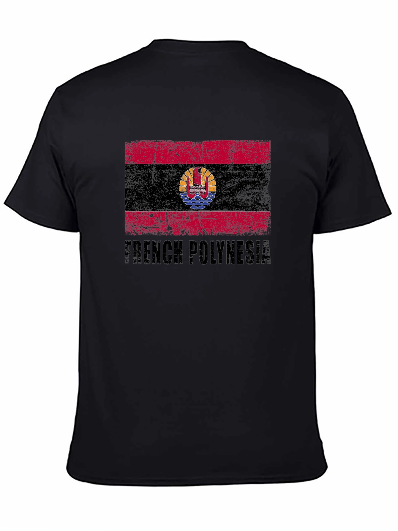 French Polynesia Flag Black T-Shirt