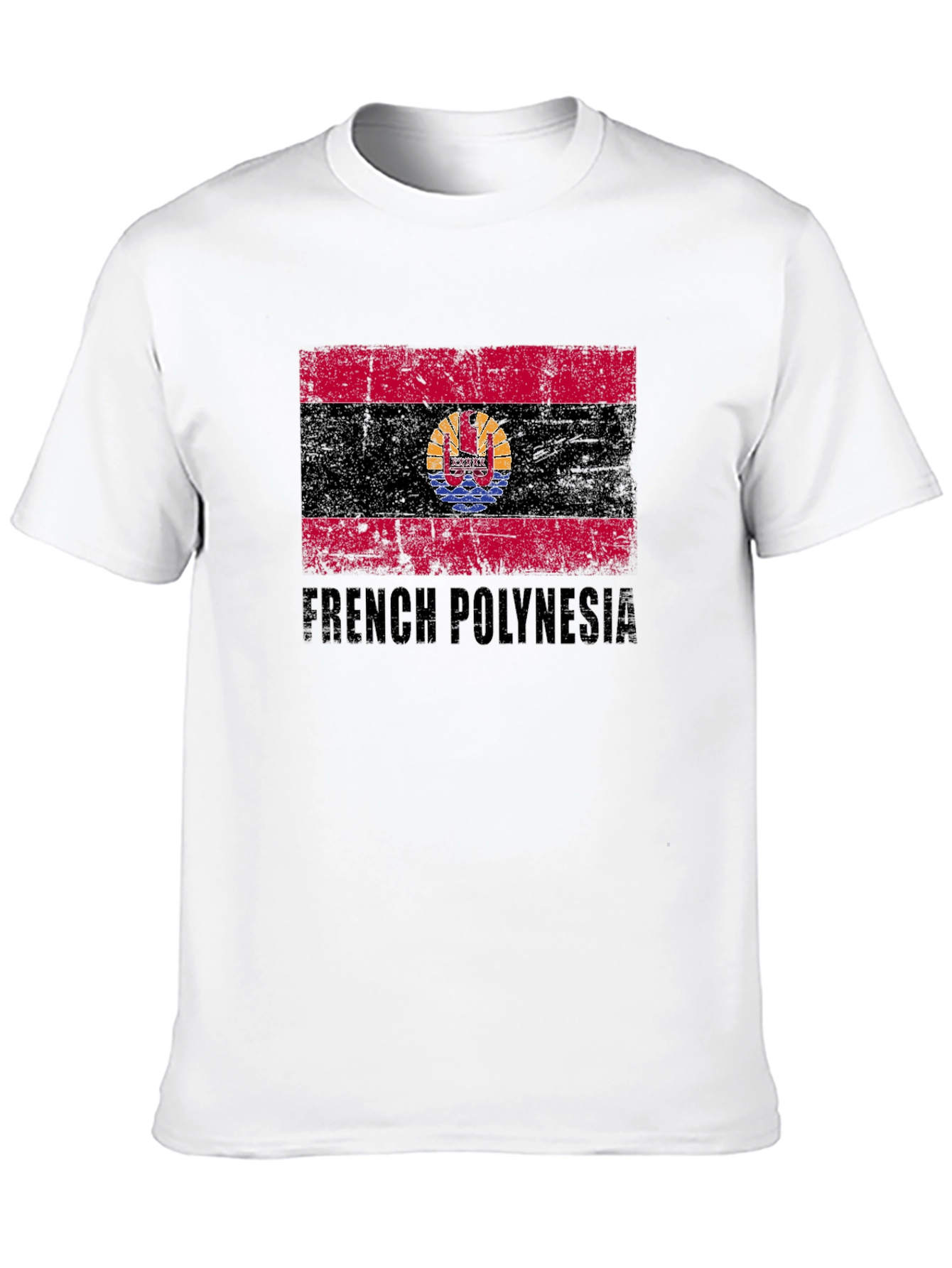 French Polynesia Flag Black T-Shirt