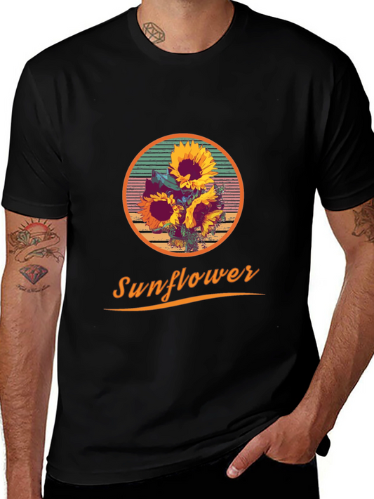 Sunflower Graphic Print Crew Neck T-Shirt
