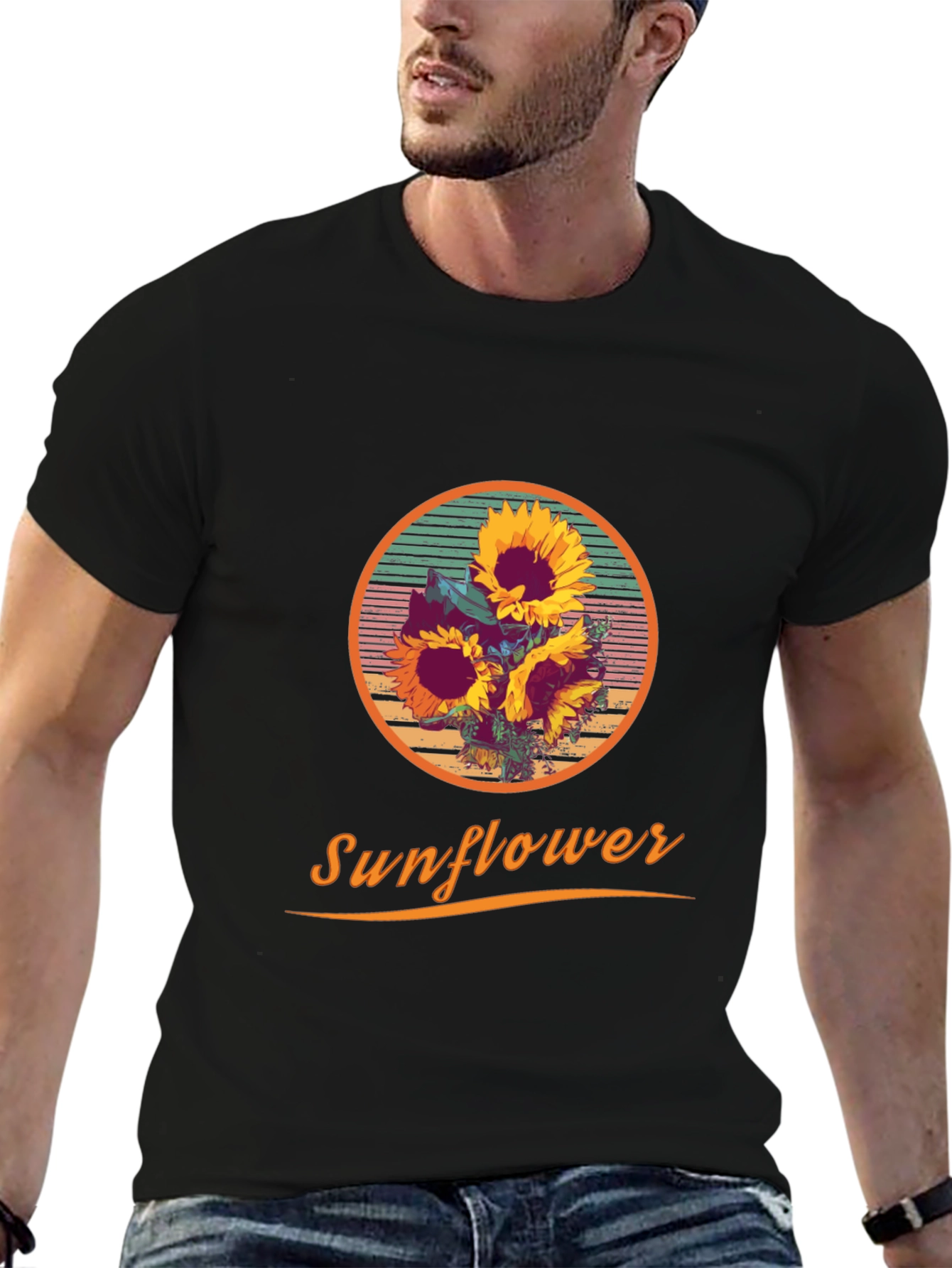 Sunflower Graphic Print Crew Neck T-Shirt