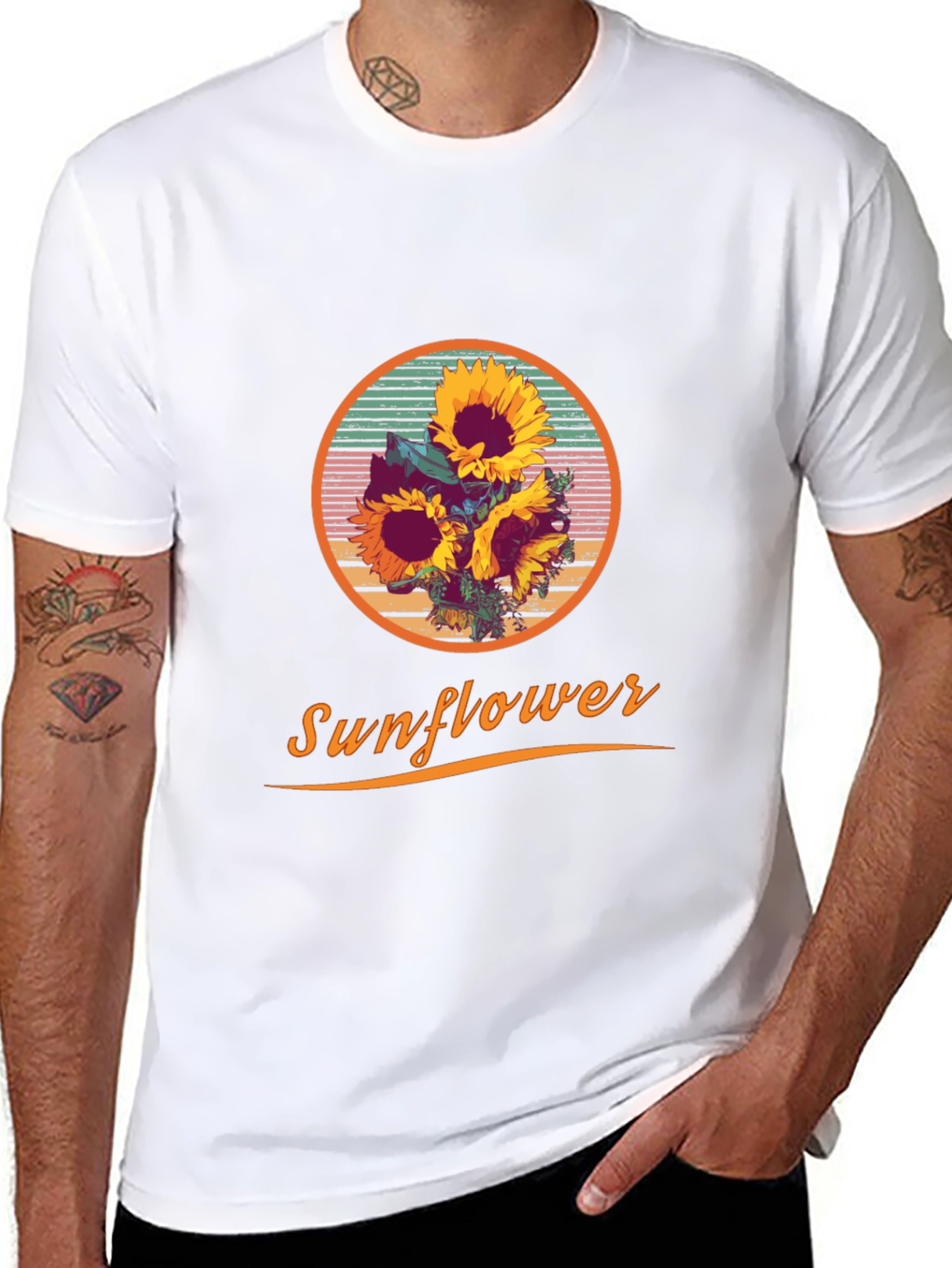Sunflower Graphic Print Crew Neck T-Shirt