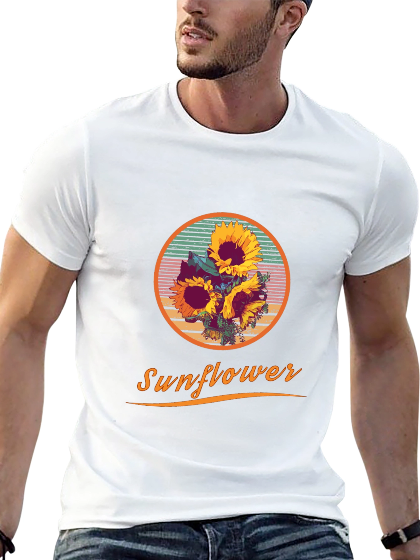 Sunflower Graphic Print Crew Neck T-Shirt