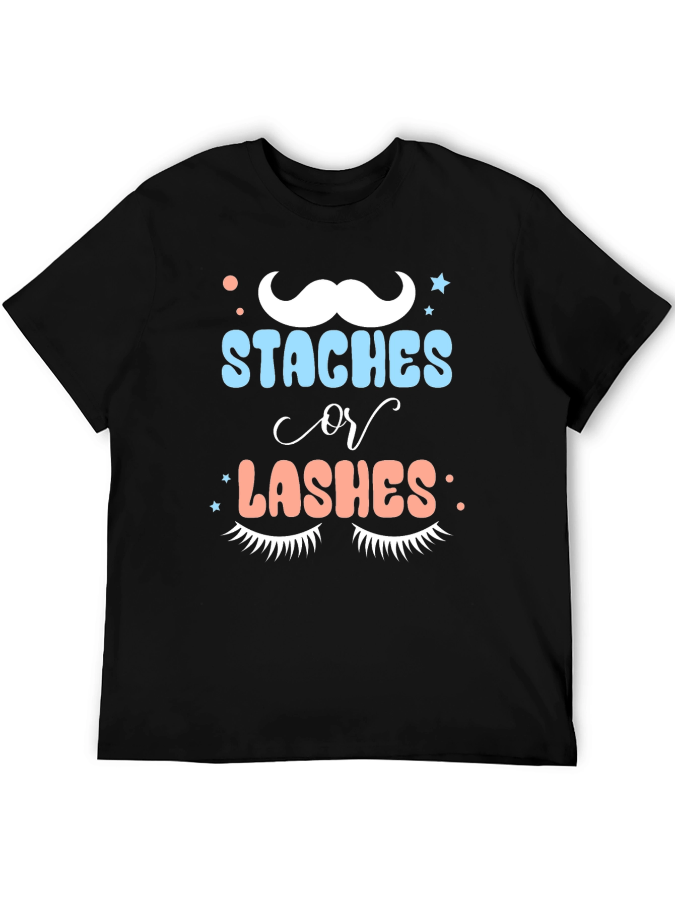 Staches or Lashes Gender Reveal Tee