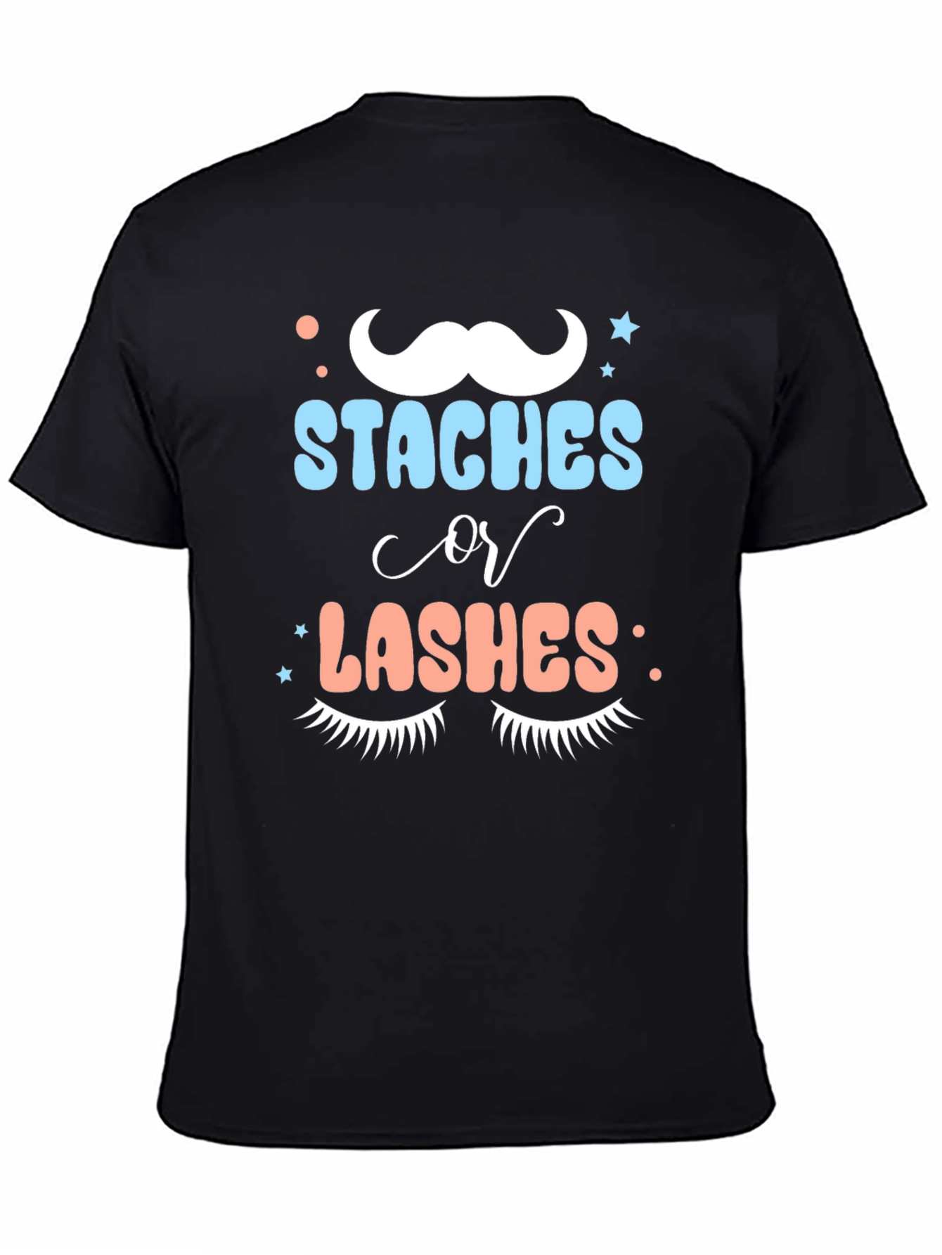 Staches or Lashes Gender Reveal Tee
