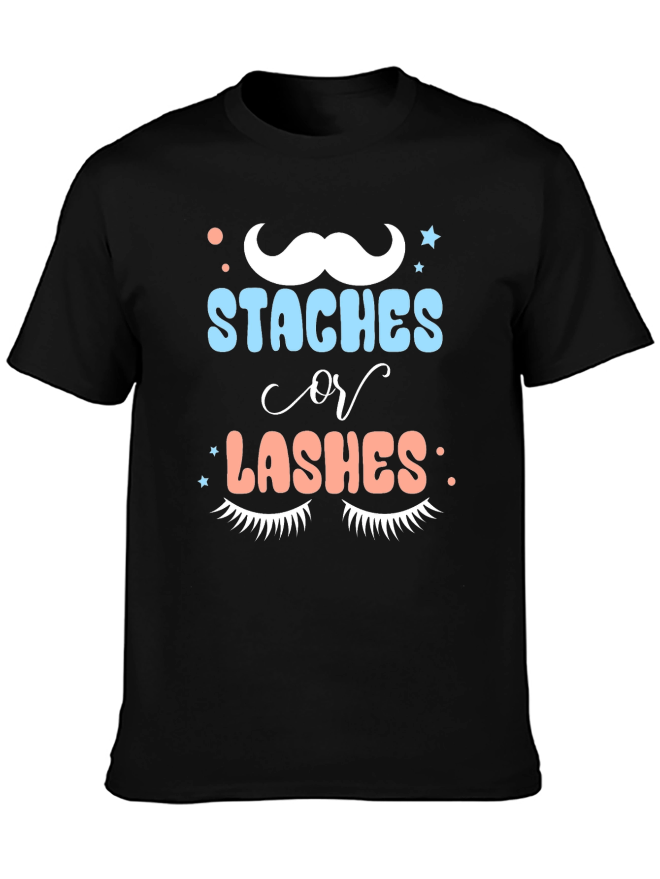 Staches or Lashes Gender Reveal Tee