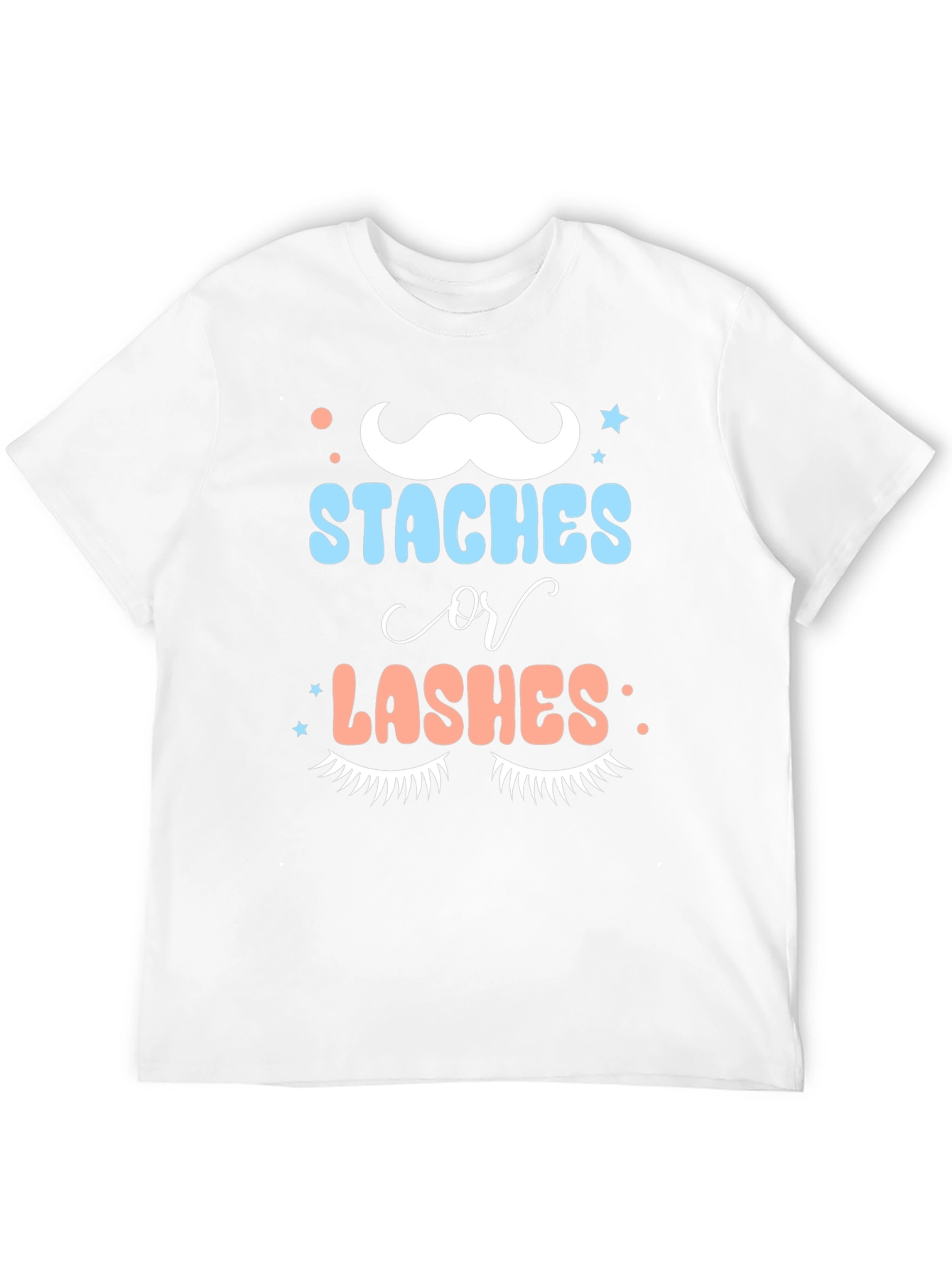 Staches or Lashes Gender Reveal Tee