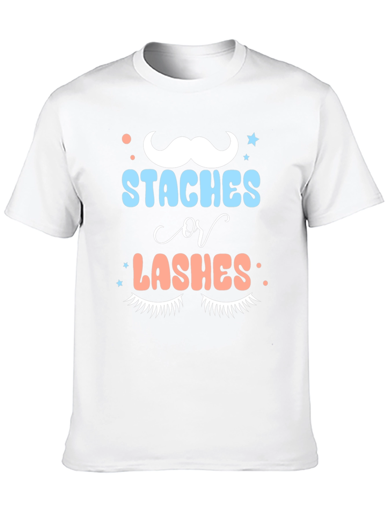 Staches or Lashes Gender Reveal Tee