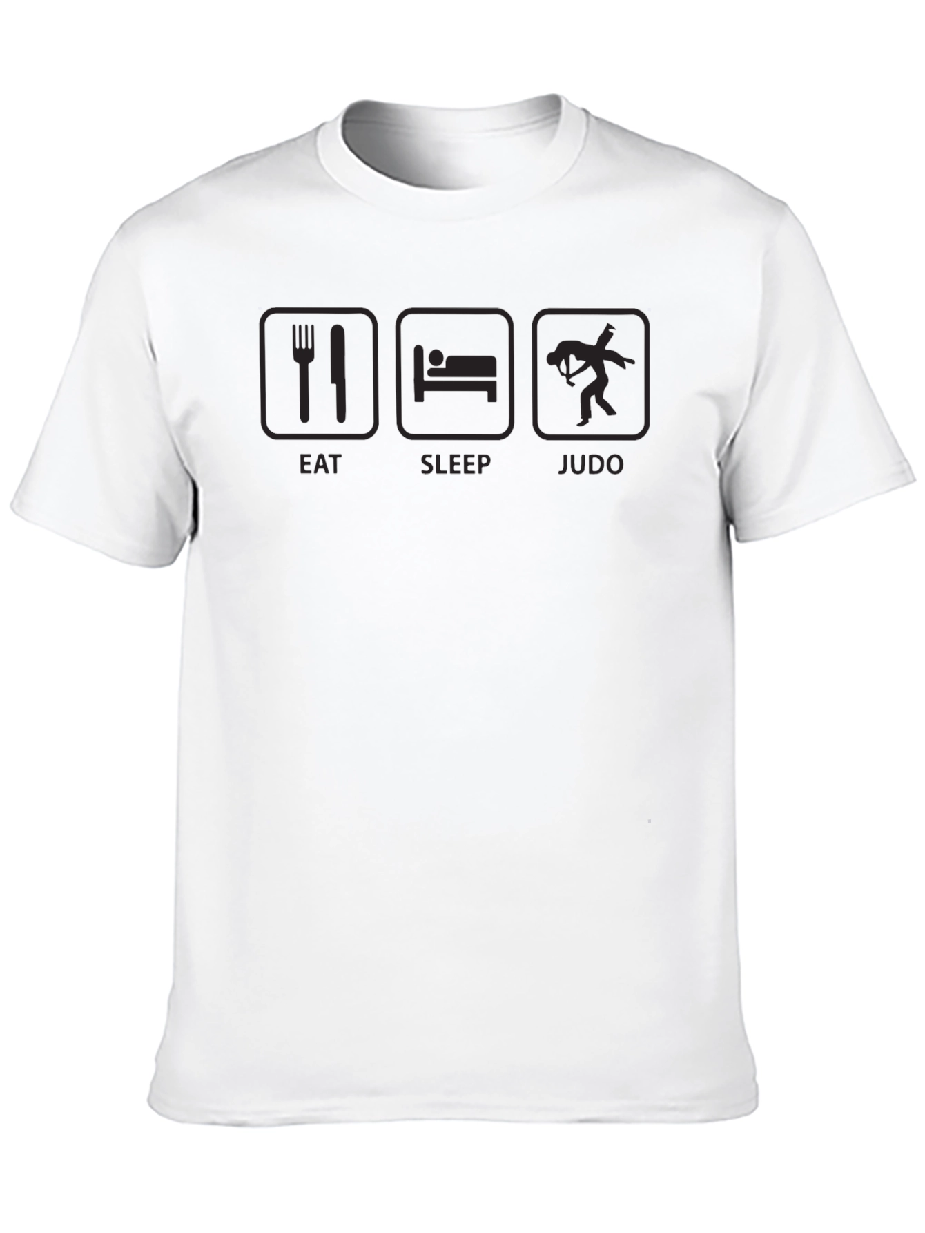 Eat Sleep Judo Black Graphic T-Shirt for Men