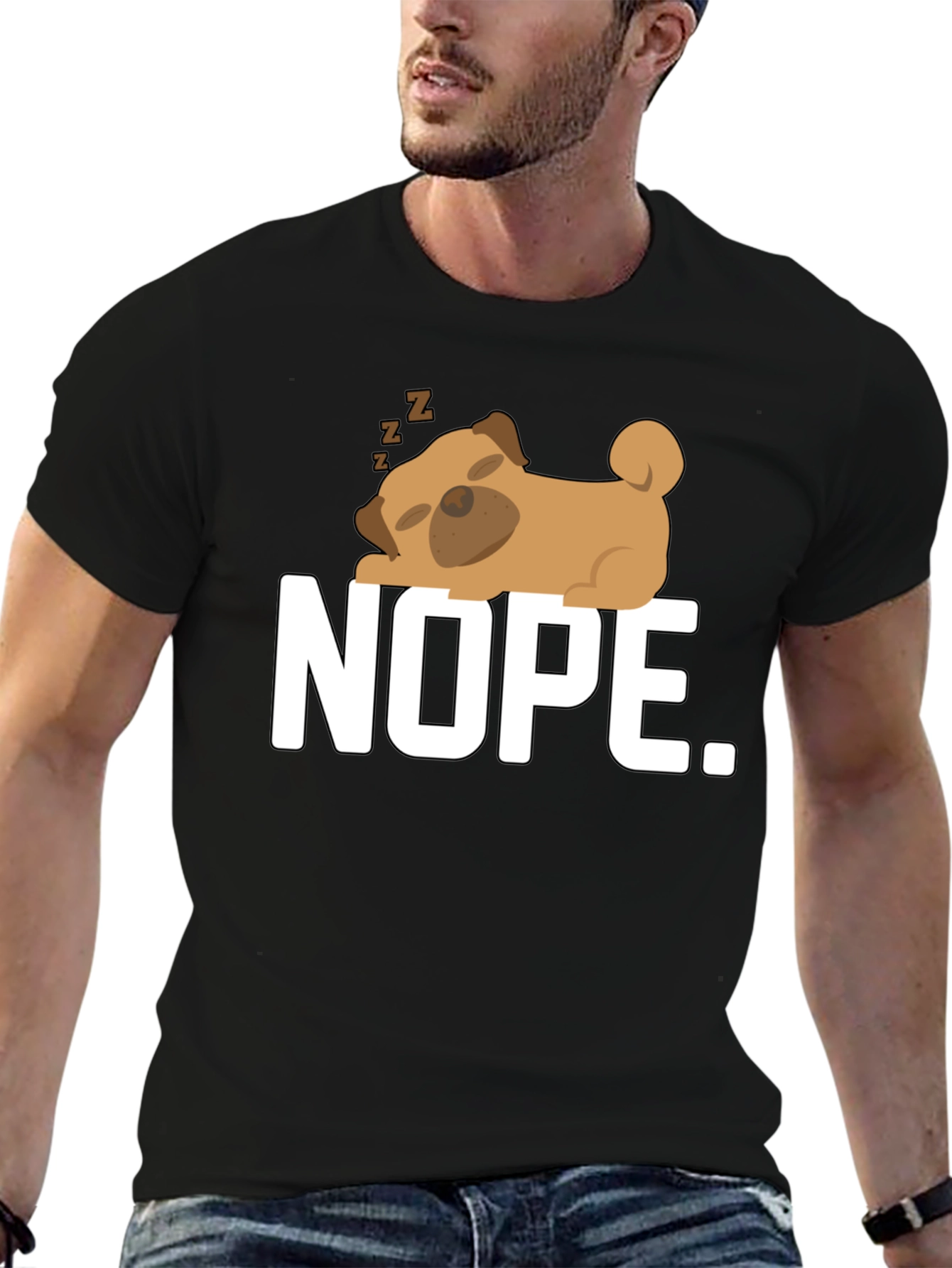 Nope. Sleeping Pug Graphic Tee