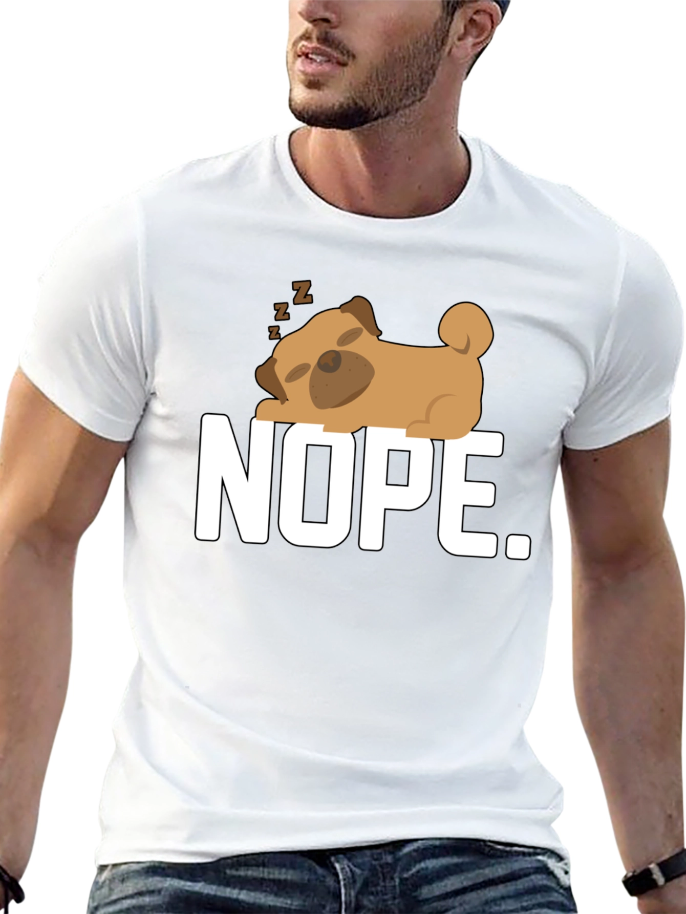 Nope. Sleeping Pug Graphic Tee
