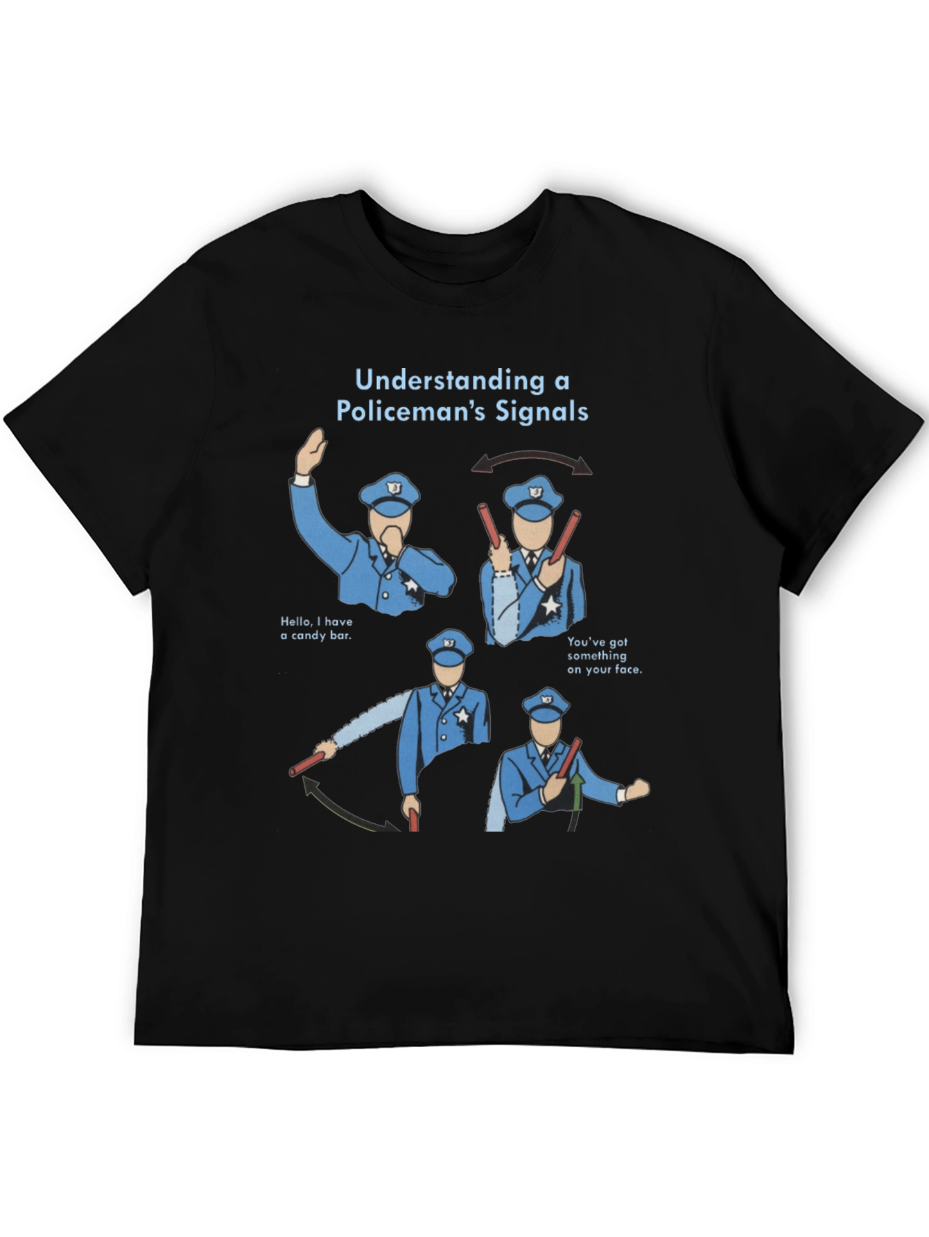 Funny Policemans Signals Graphic Tee