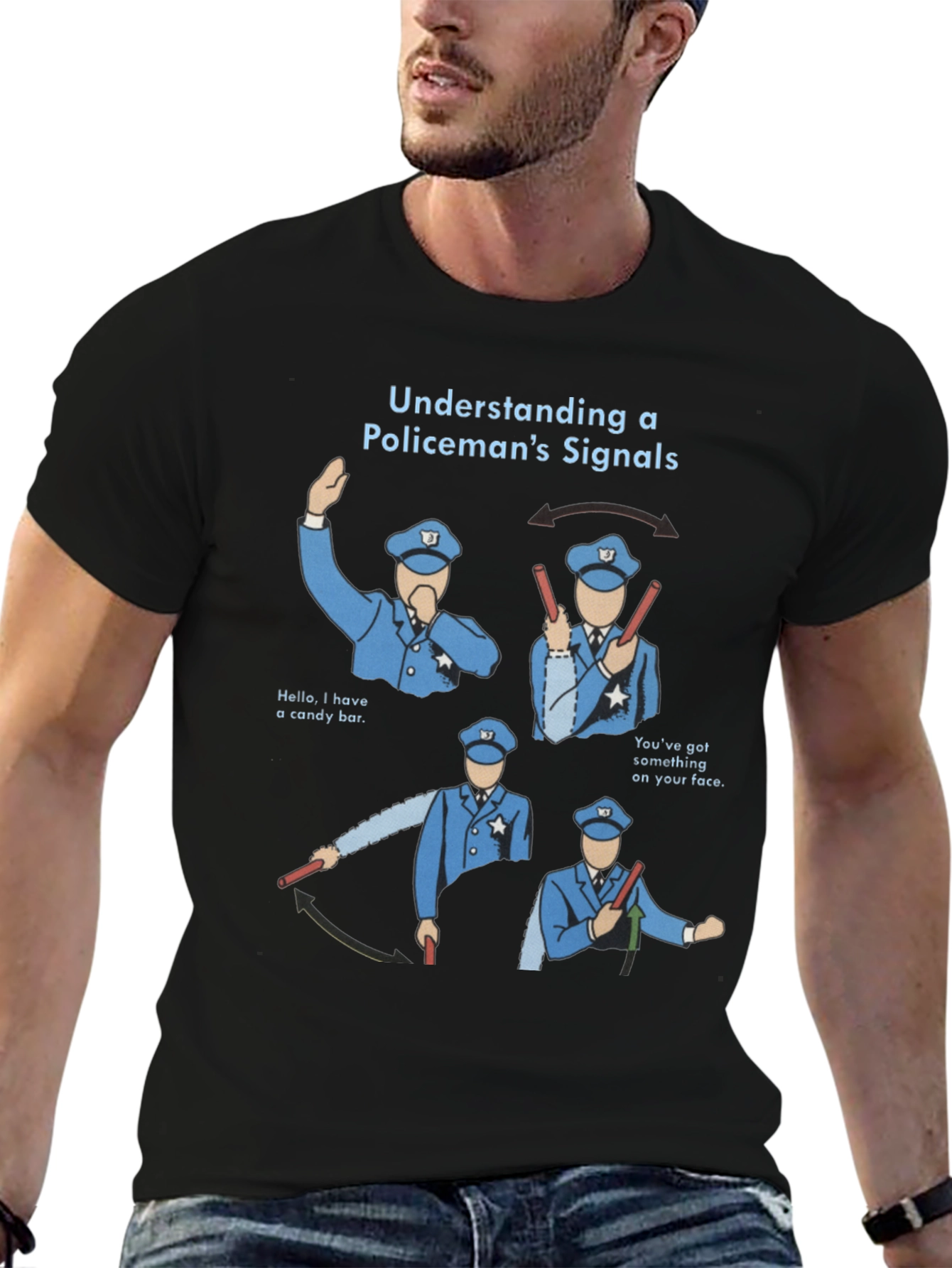 Funny Policemans Signals Graphic Tee