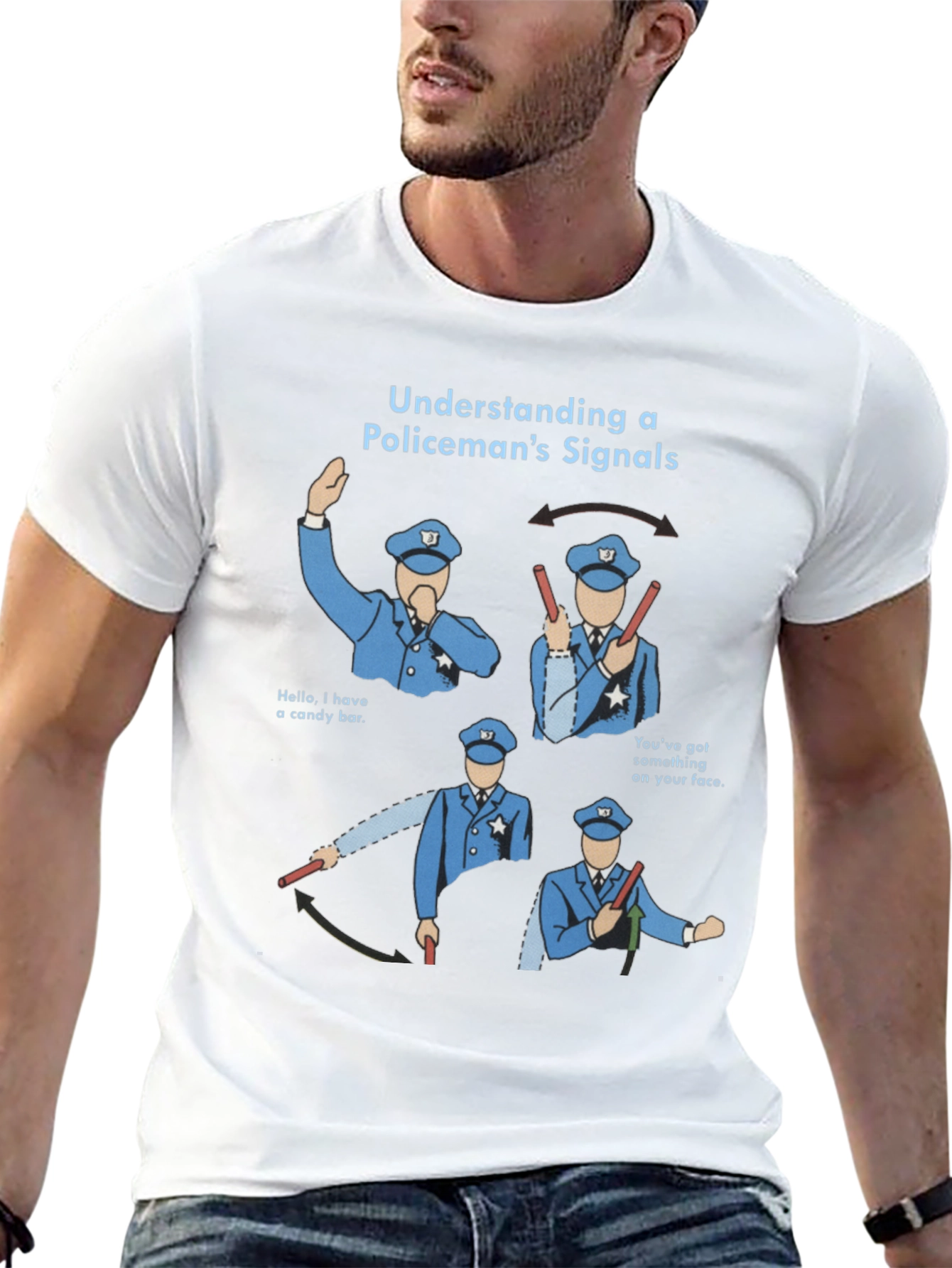 Funny Policemans Signals Graphic Tee