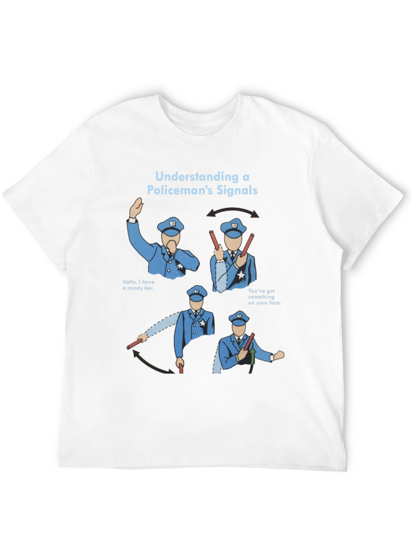 Funny Policemans Signals Graphic Tee
