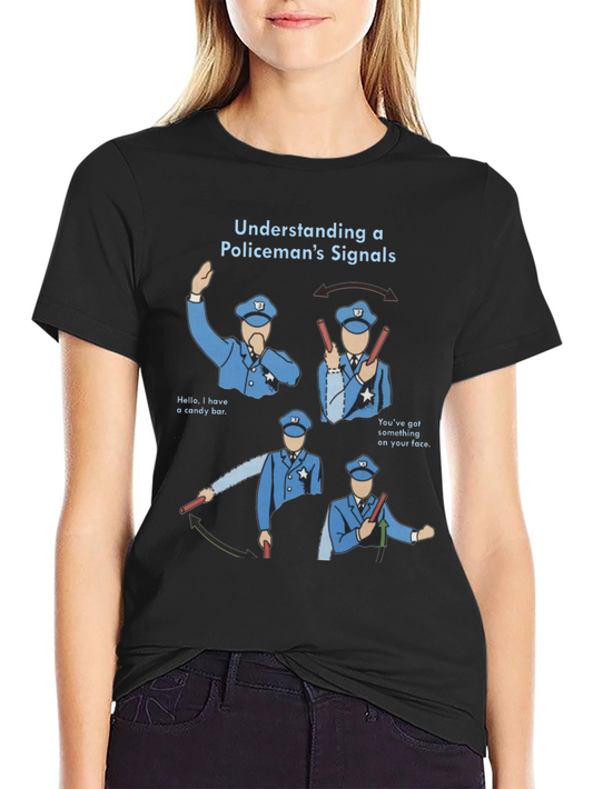 Funny Policemans Signals Graphic Tee
