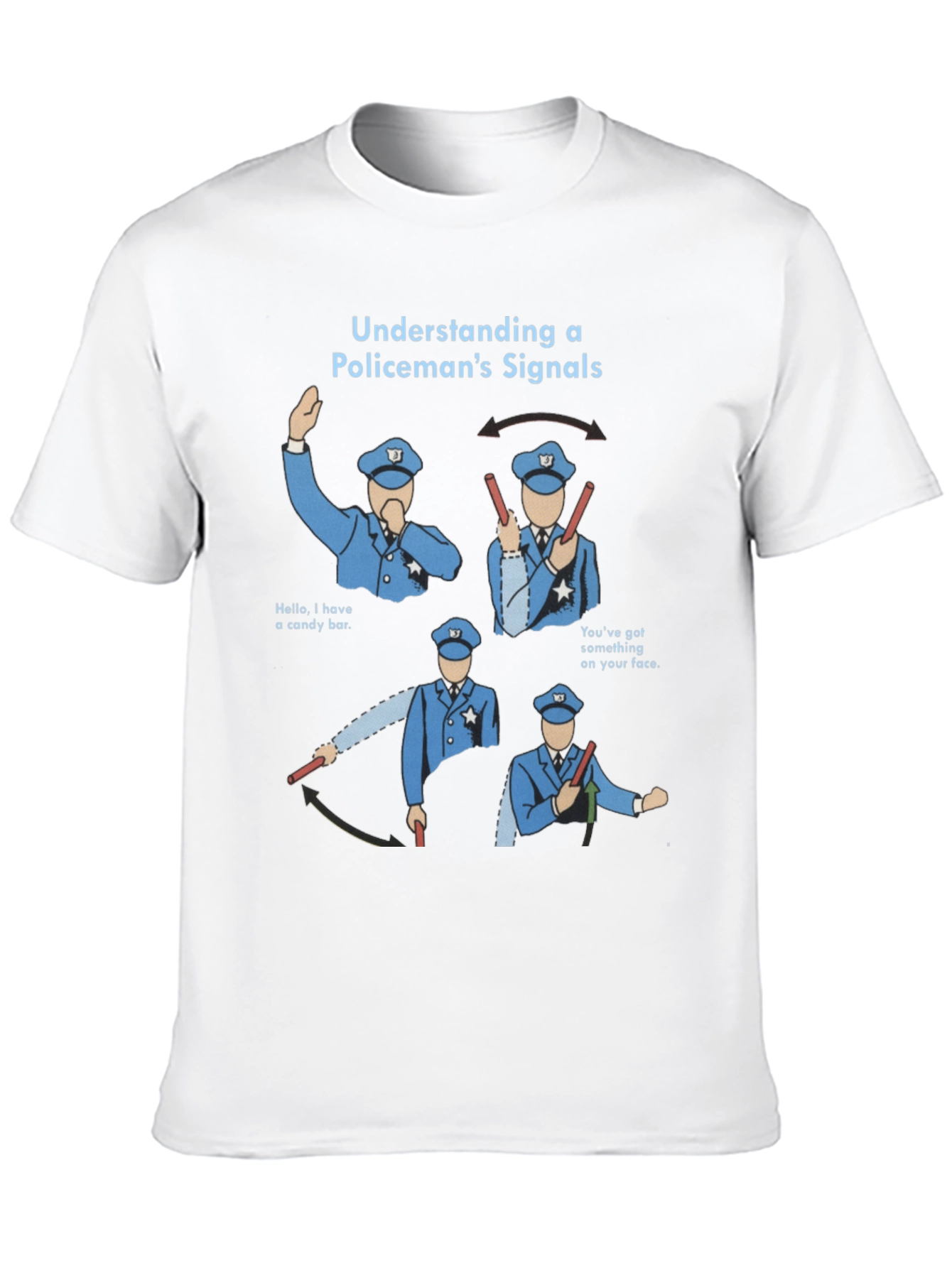 Funny Policemans Signals Graphic Tee