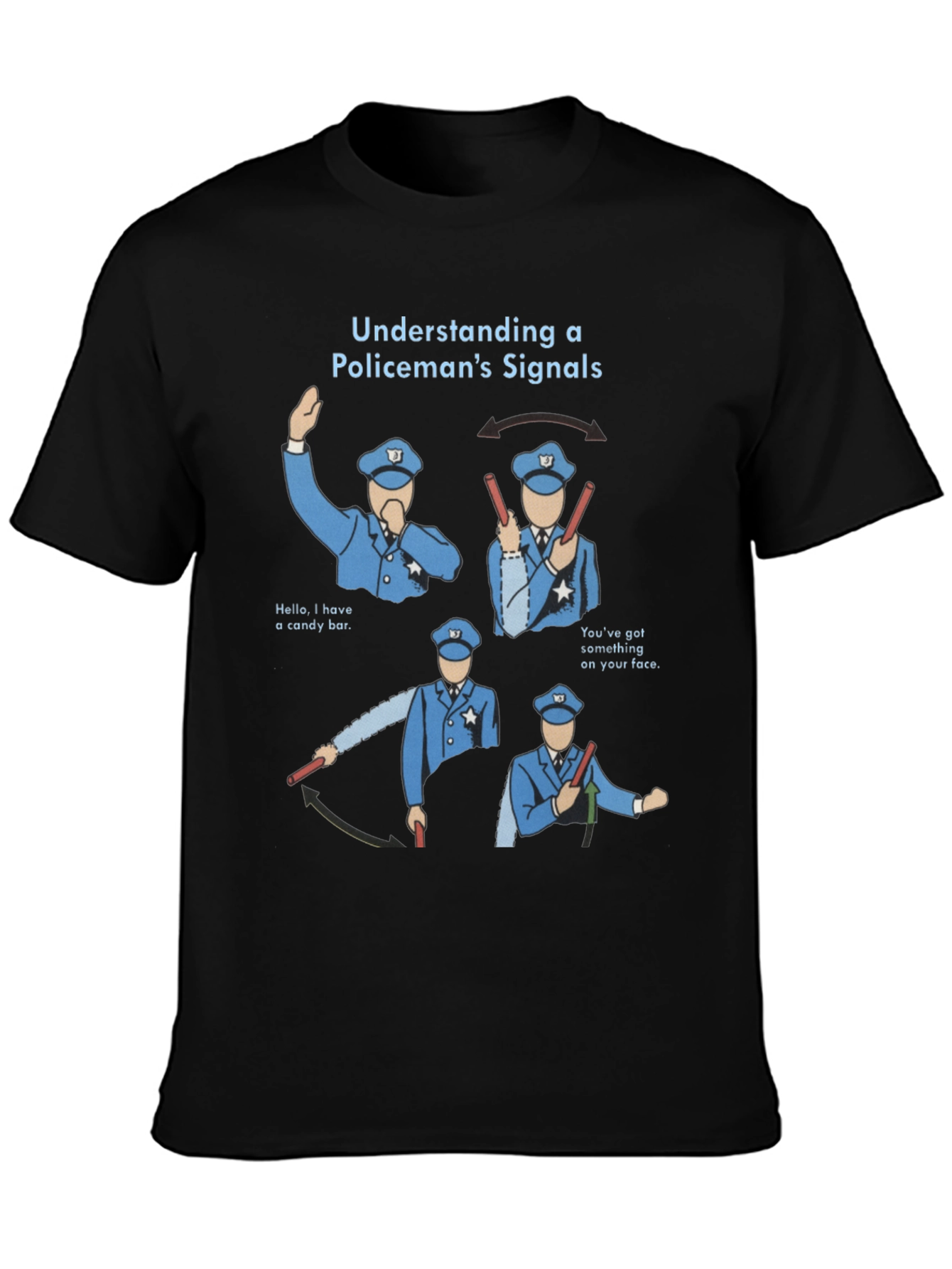 Funny Policemans Signals Graphic Tee