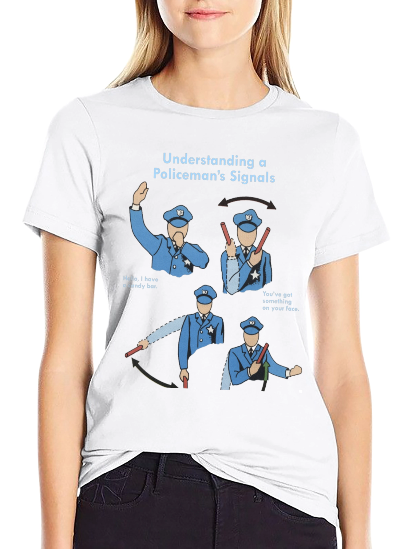 Funny Policemans Signals Graphic Tee