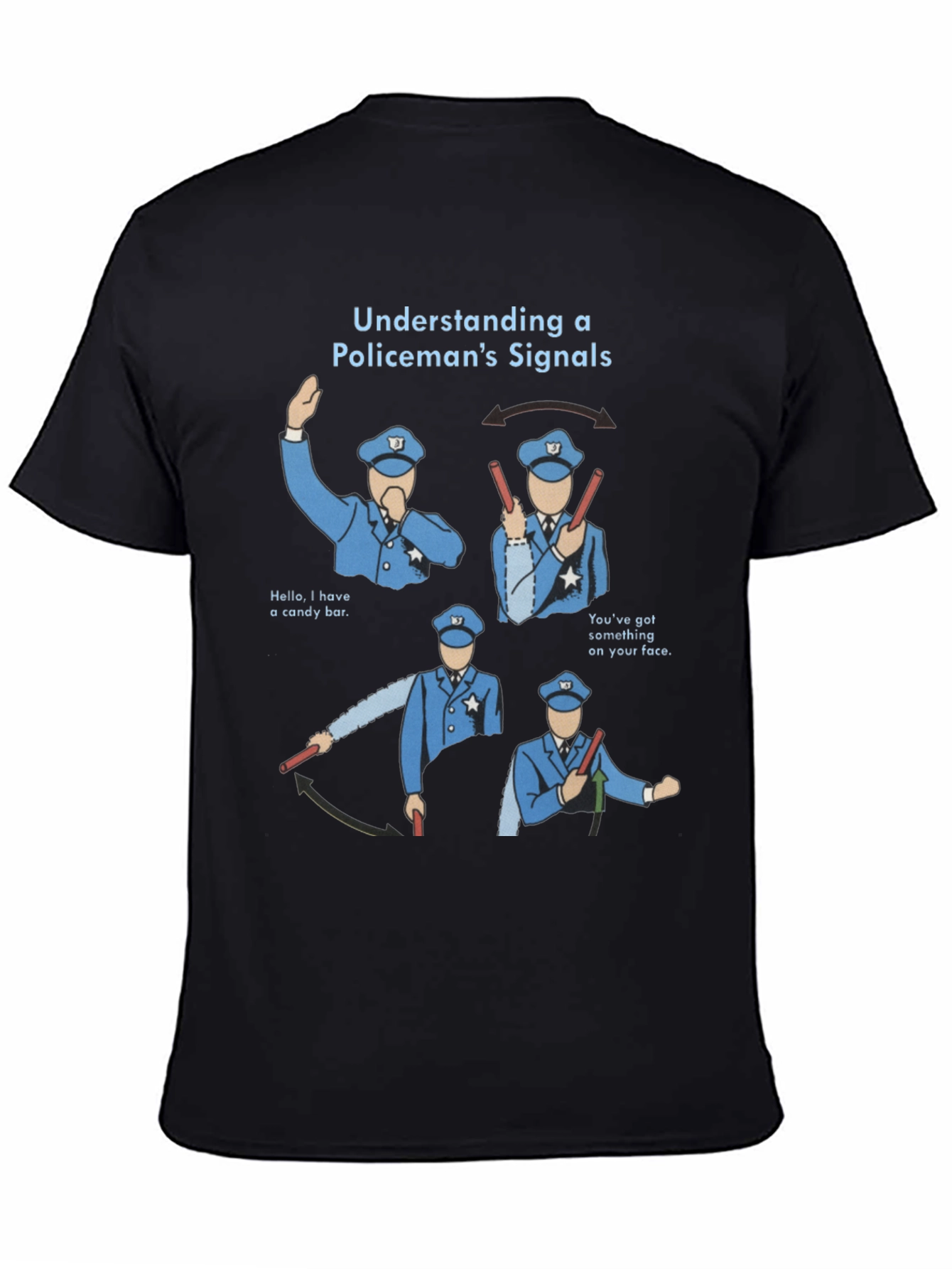 Funny Policemans Signals Graphic Tee