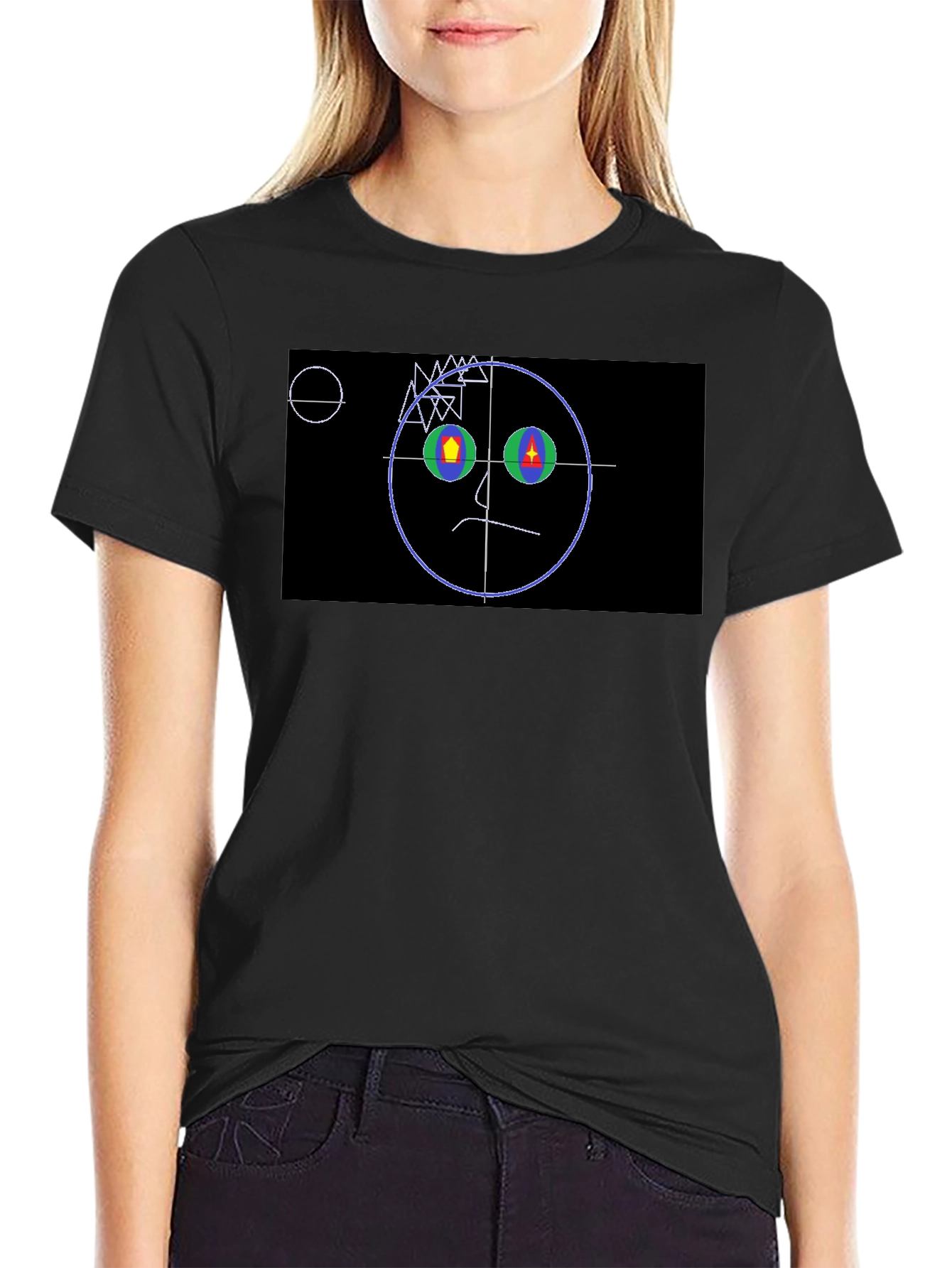 Abstract Face Graphic T-Shirt