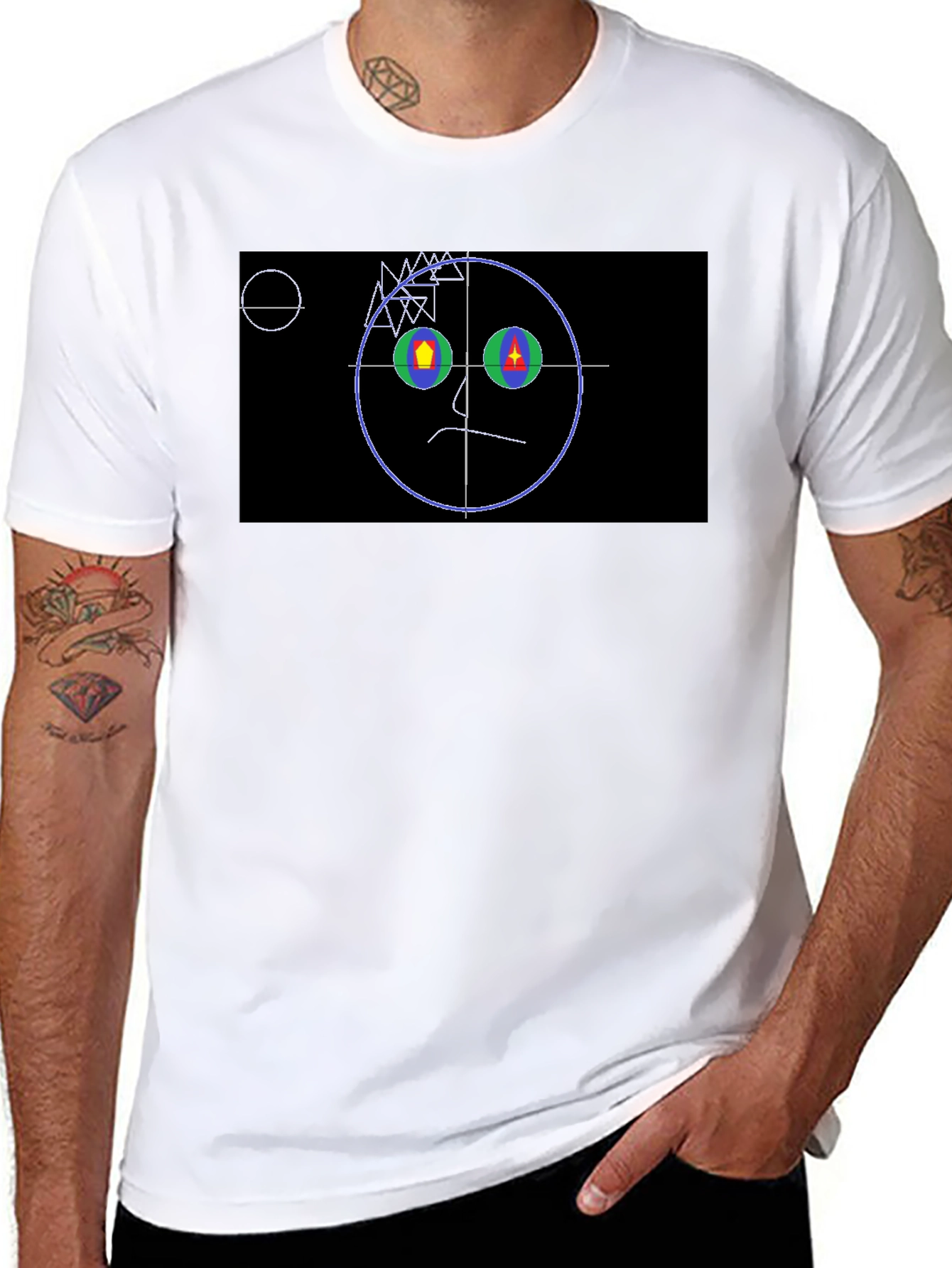 Abstract Face Graphic T-Shirt