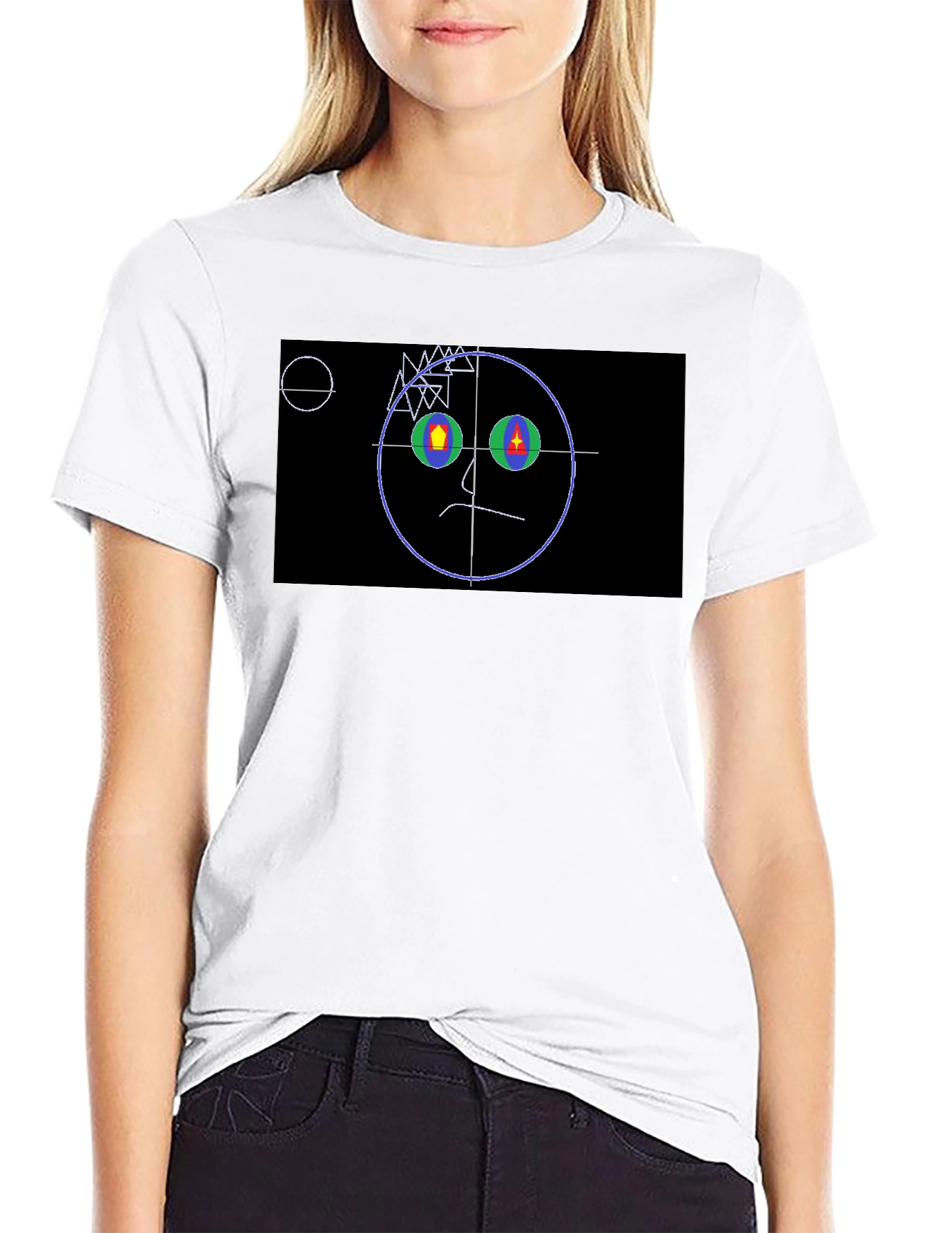 Abstract Face Graphic T-Shirt
